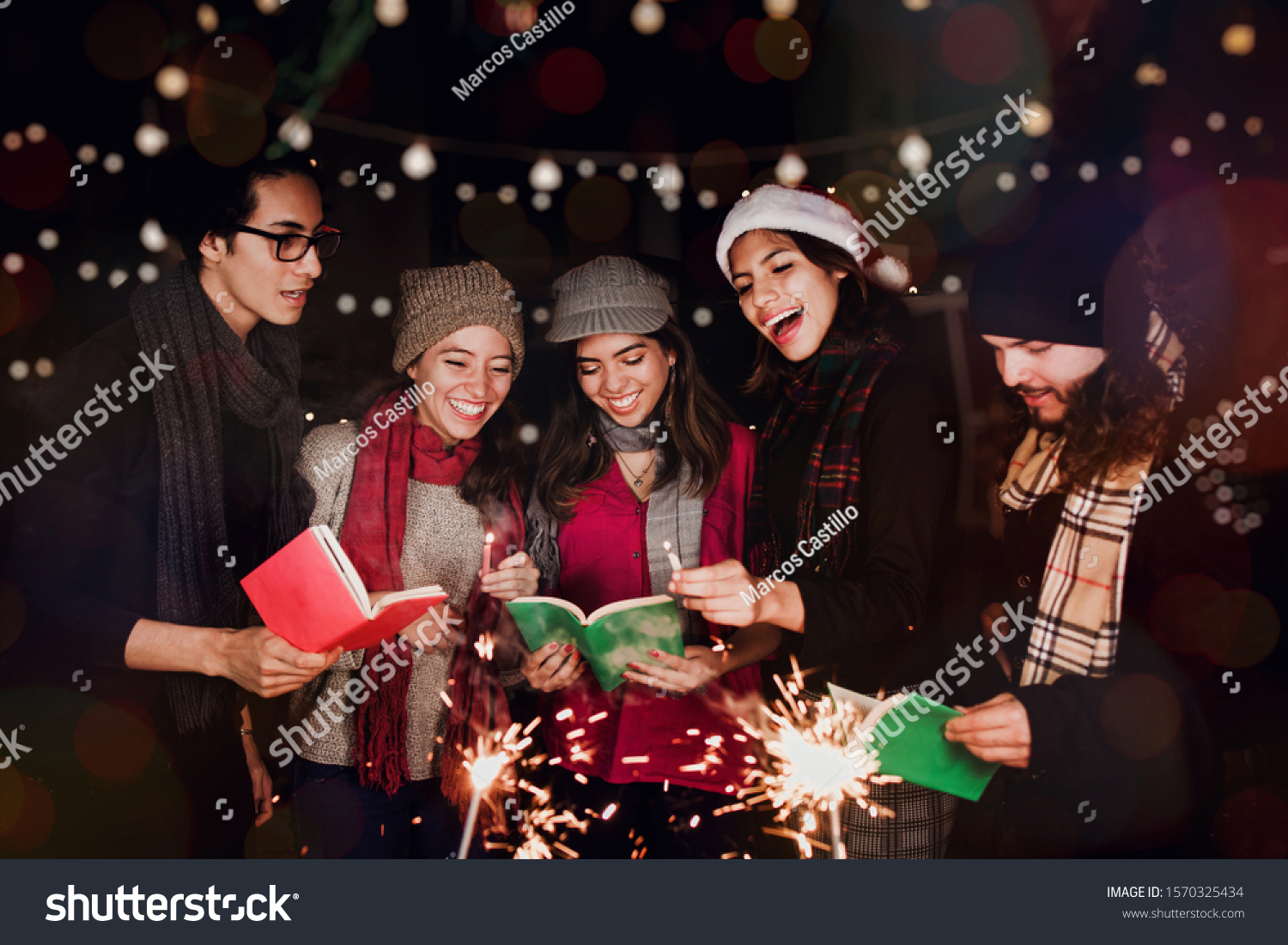 Posada Mexicana, Mexican friends Singing carols in Christmas in Mexico #1570325434