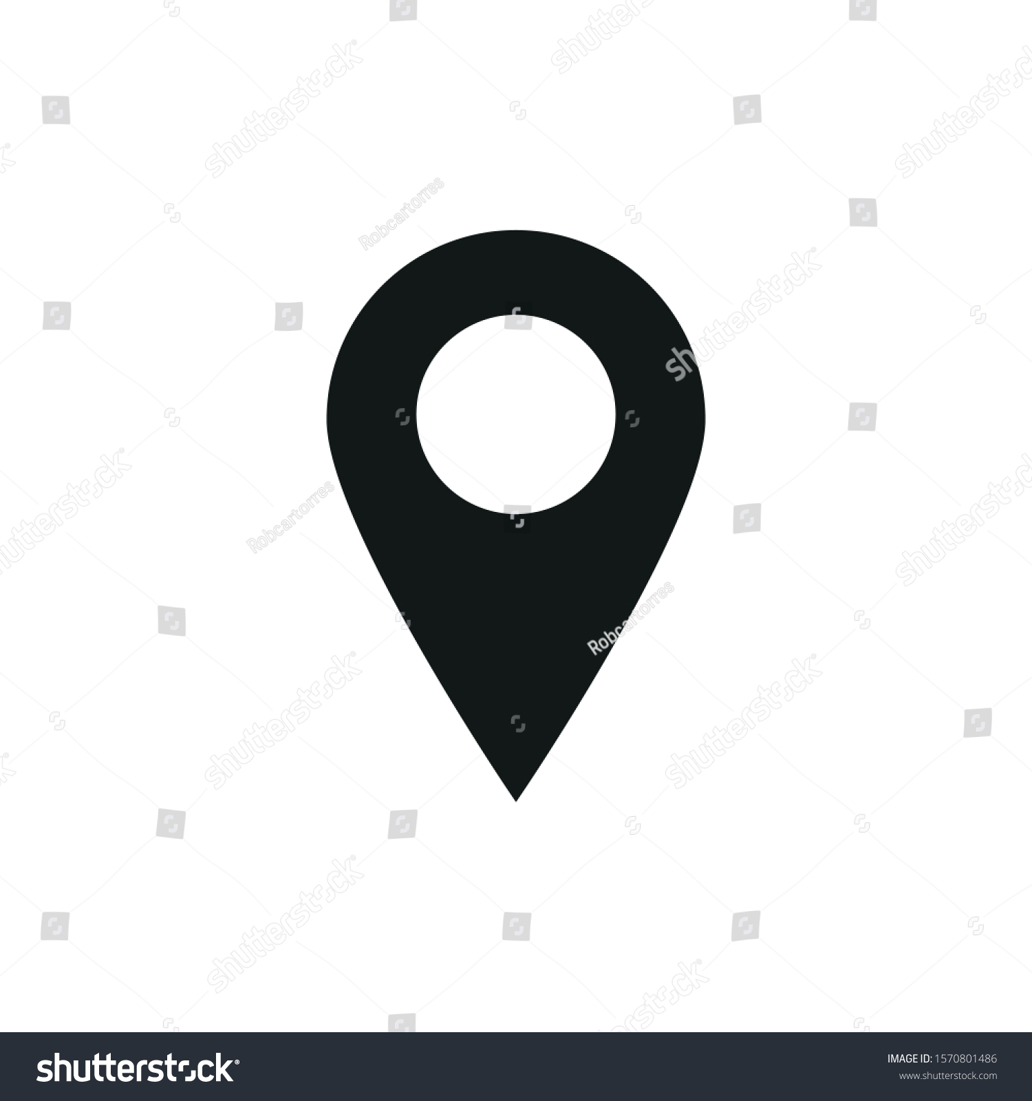 vector icon of simple forms of point of location #1570801486