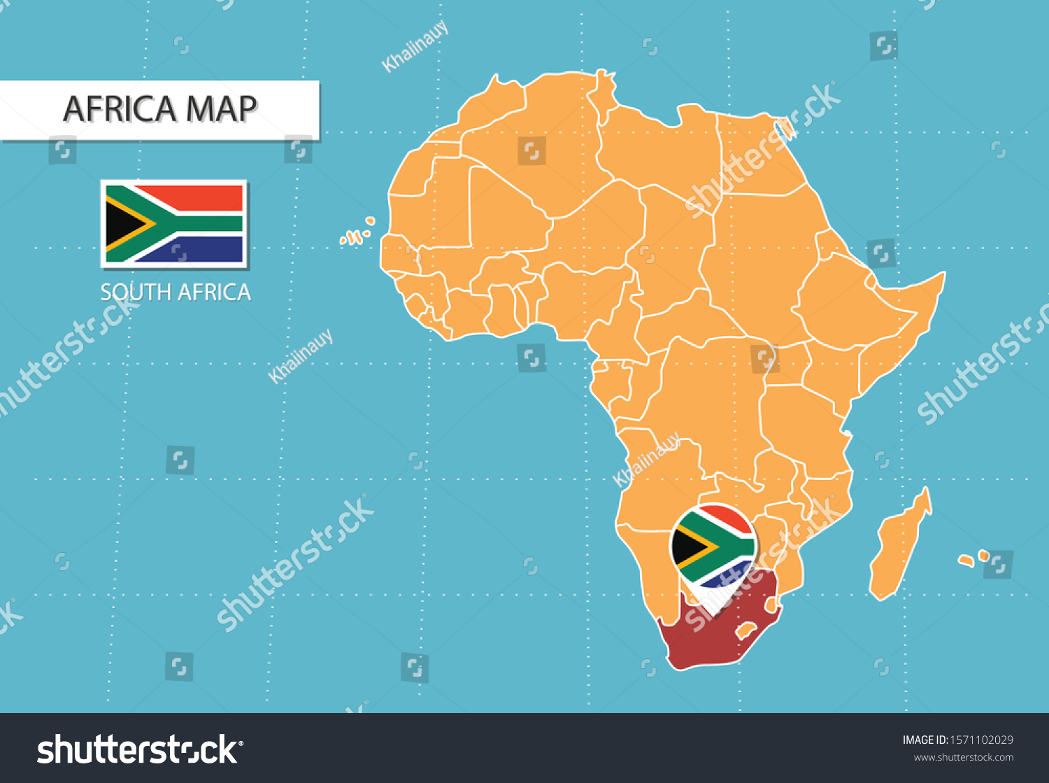 South Africa Map In Africa Icons Showing South Royalty Free Stock