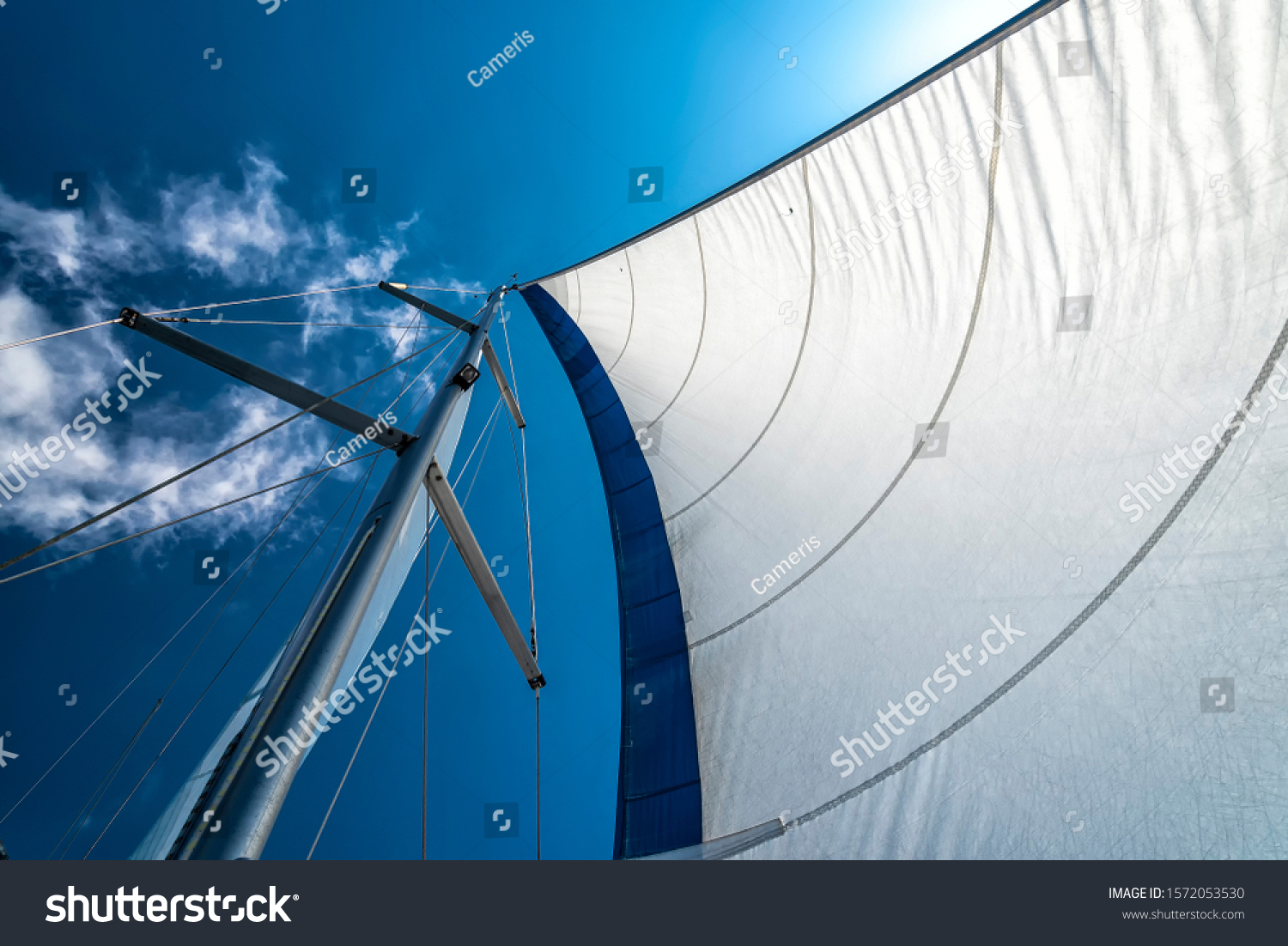 sails of a sailing yacht in the wind sailing on the ocean #1572053530