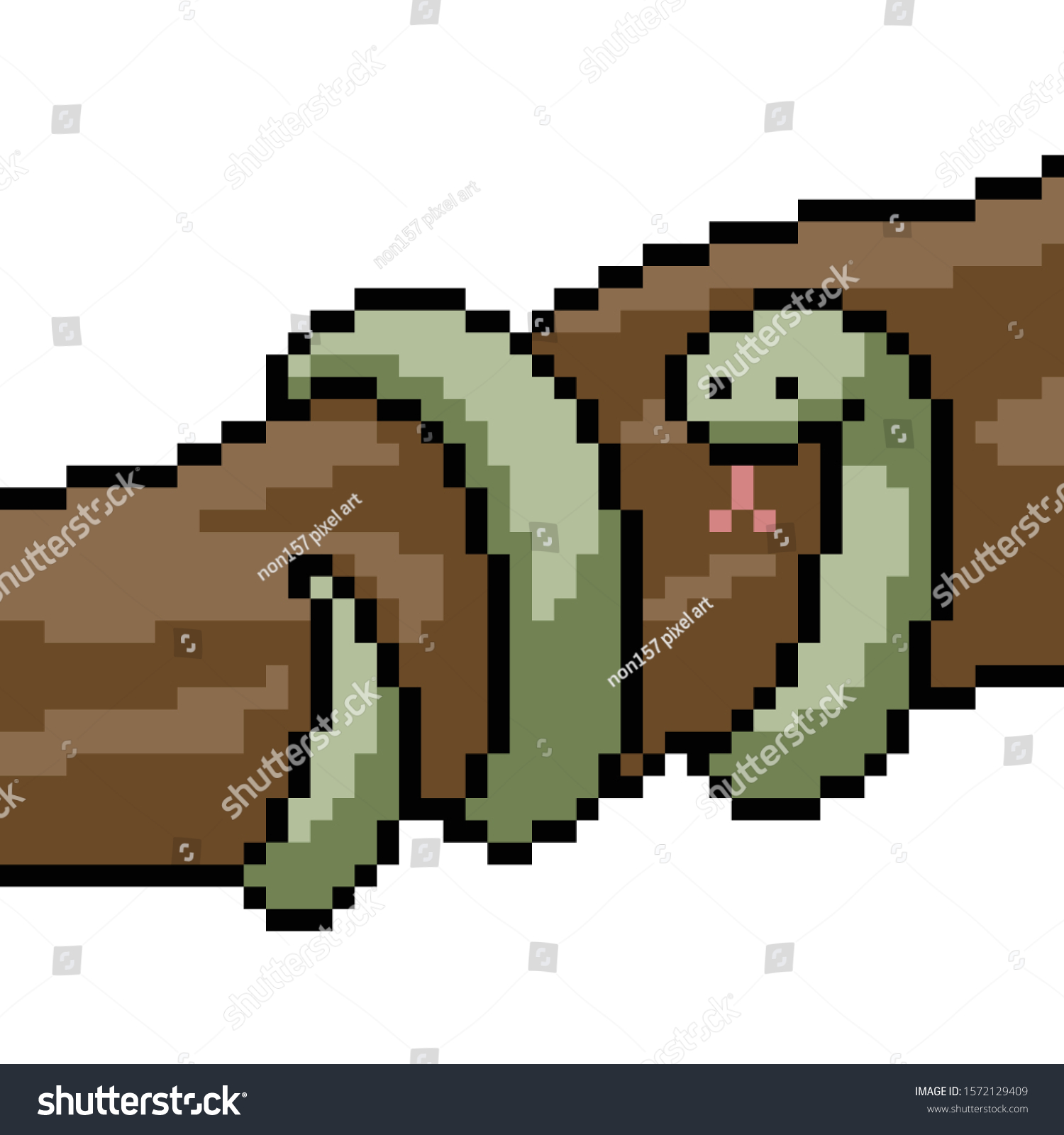 vector pixel art snake isolated cartoon - Royalty Free Stock Vector ...