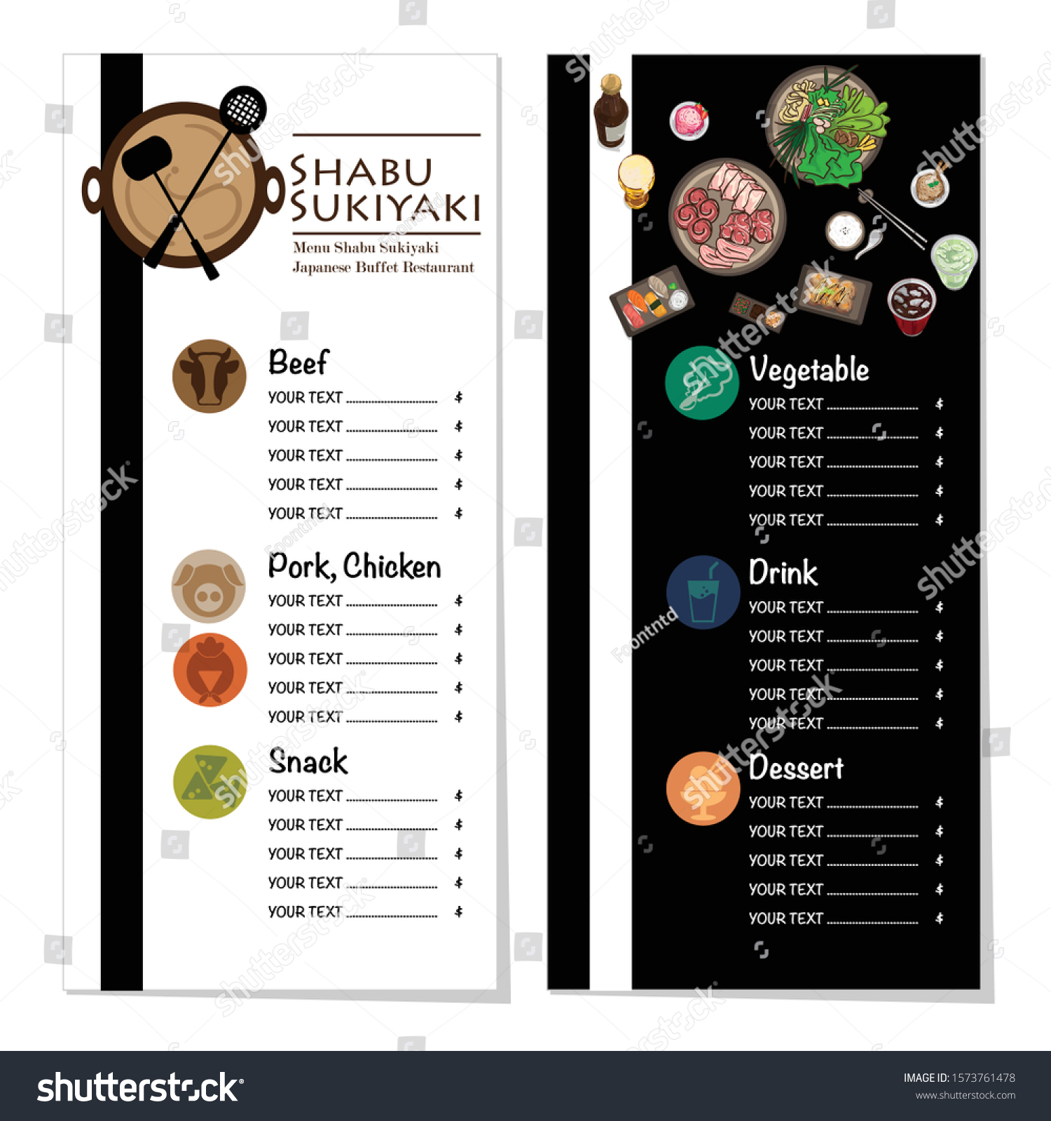 menu shabu sukiyaki restaurant template design - Royalty Free Stock ...