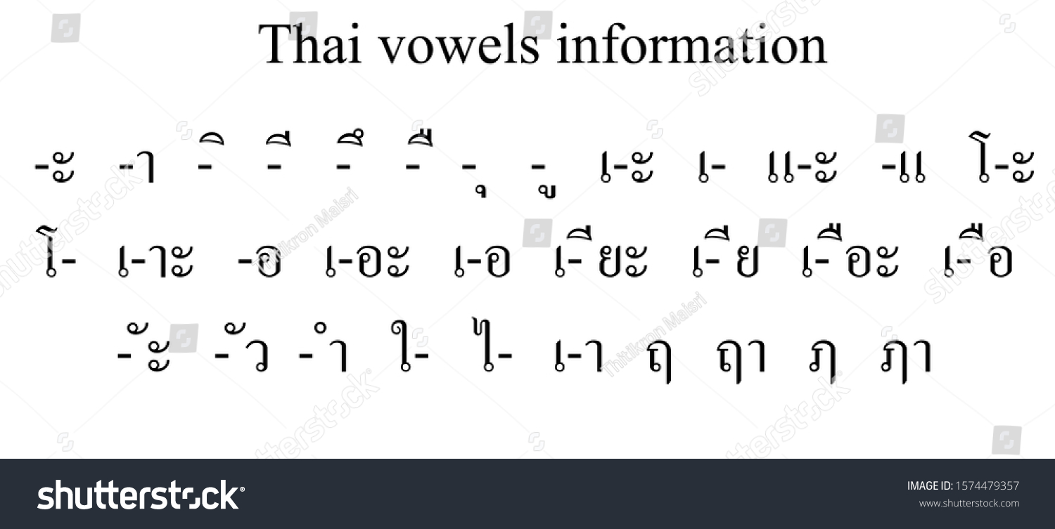 All 32 Thai vowels are written in a standard - Royalty Free Stock Photo ...