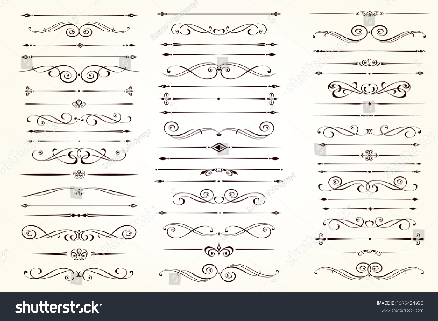 Set of text delimiters  for your projects. Vector illustration. #1575424990