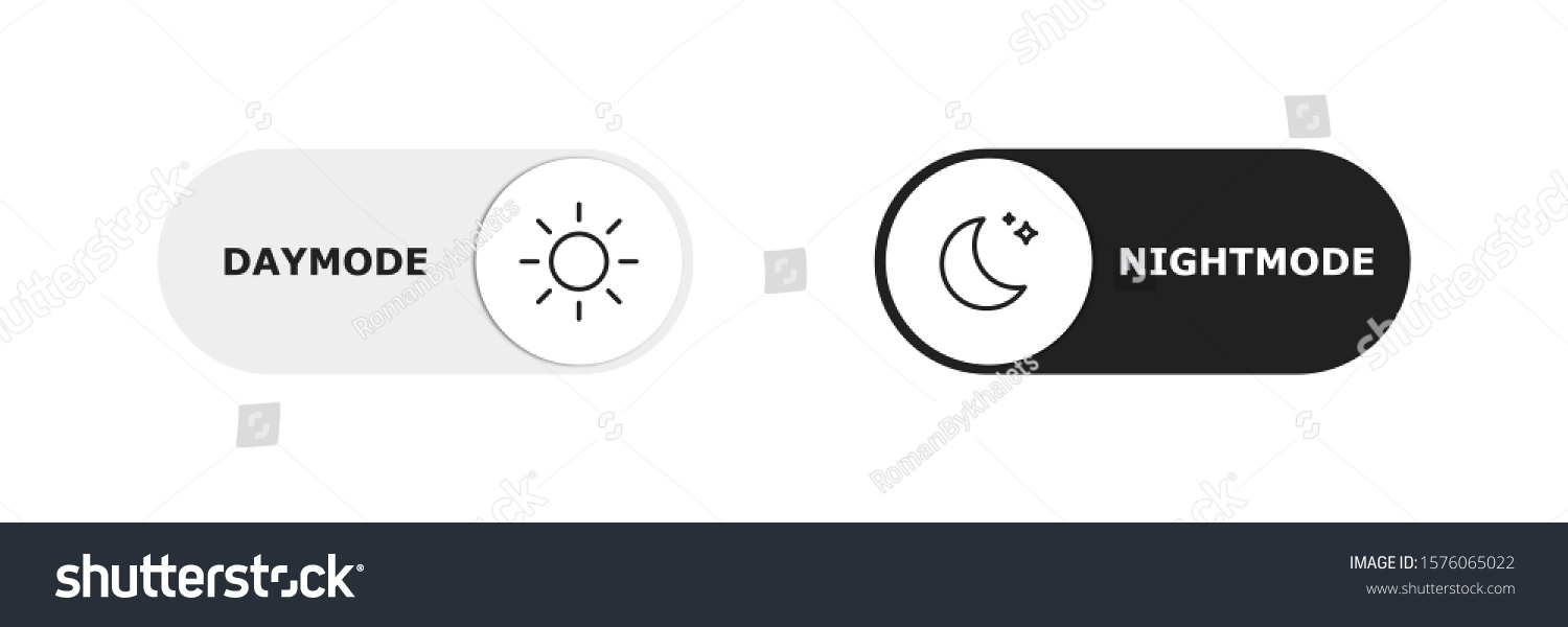 Vector day night switch. Mobile app interface design concept. Dark mode switch icon. Day and night mode gadget application. Light and dark icon. EPS 10 #1576065022