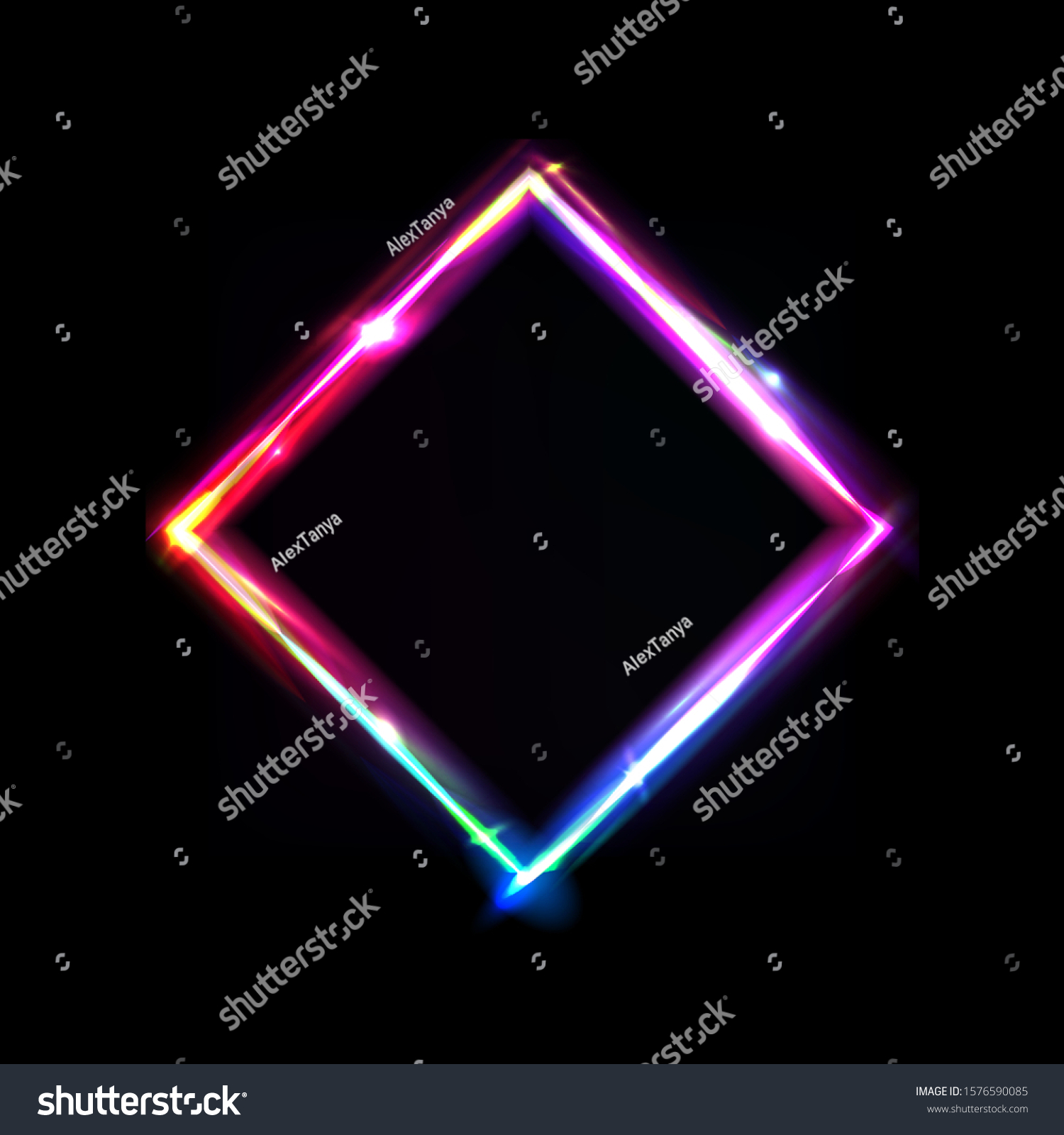 Neon frame with glow, sign and light background. - Royalty Free Stock ...