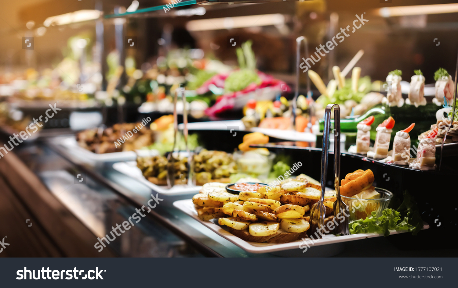 Cuisine Culinary Buffet Dinner Catering Dining Food Celebration Party Concept. #1577107021