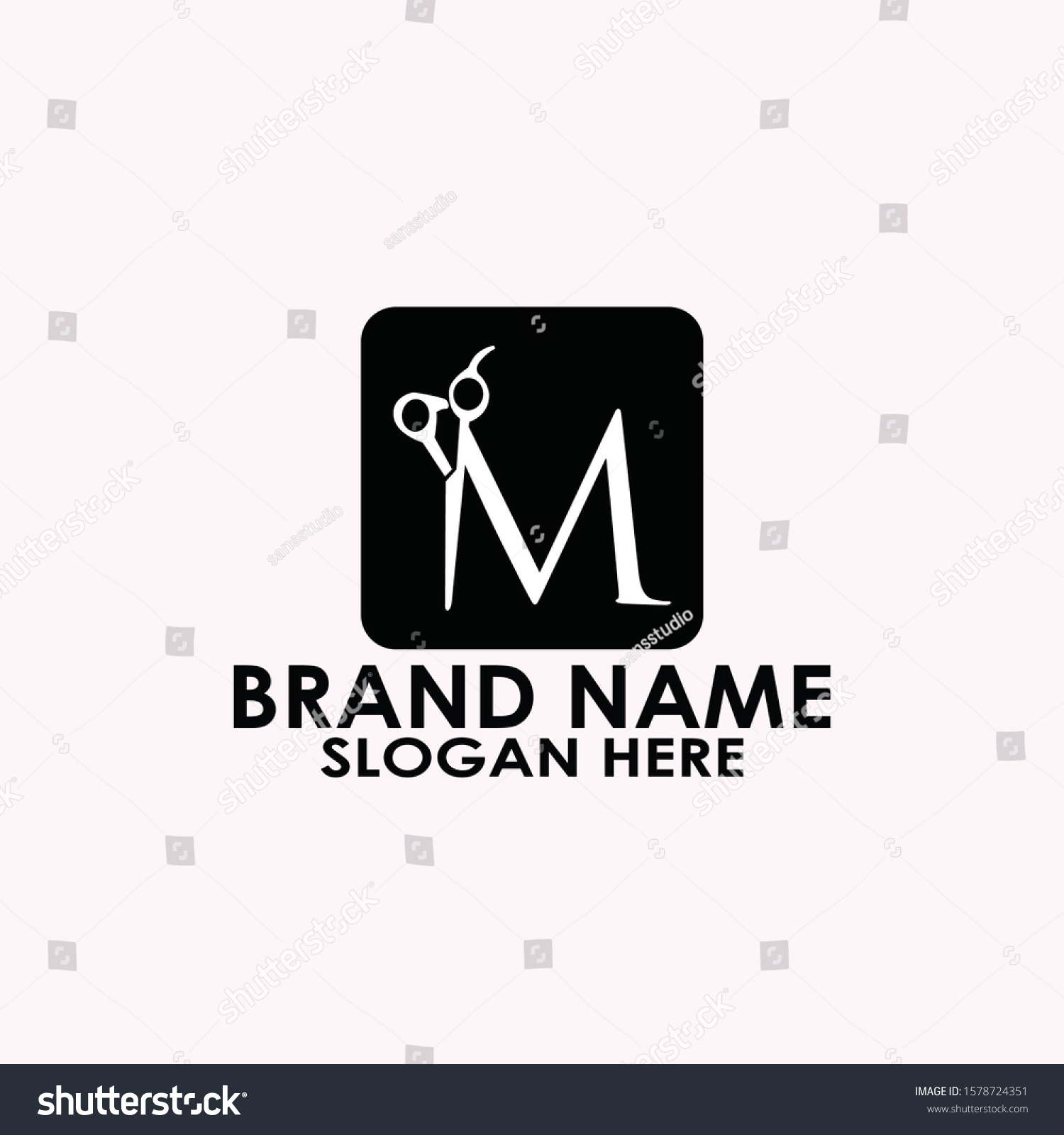 logo letter m haircut vector design Royalty Free Stock Vector