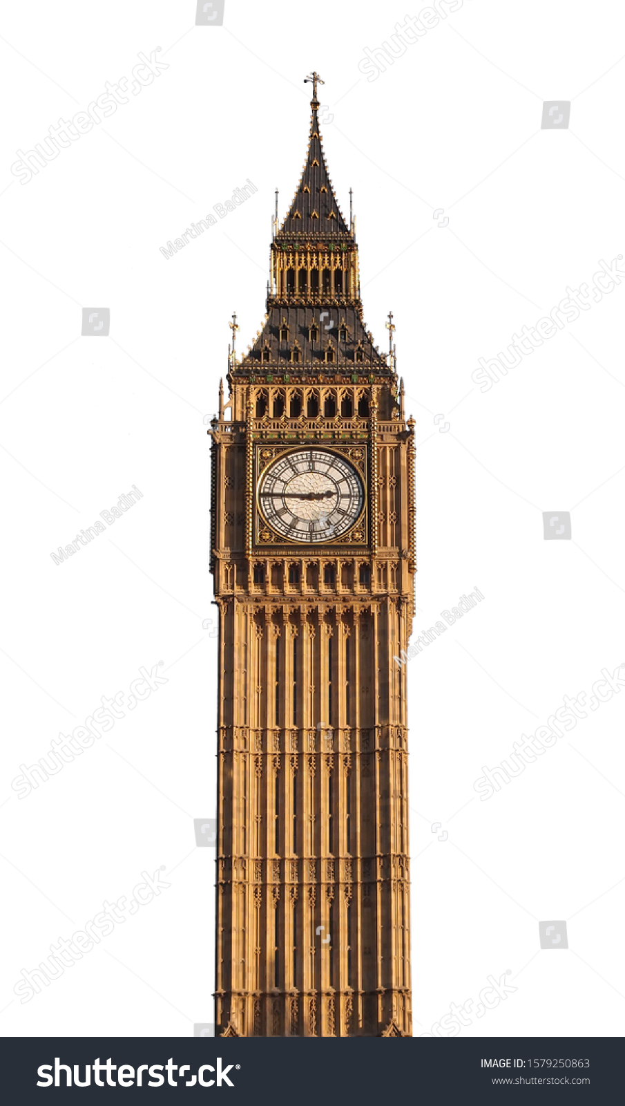 Big Ben tower (London, UK) isolated on white background #1579250863