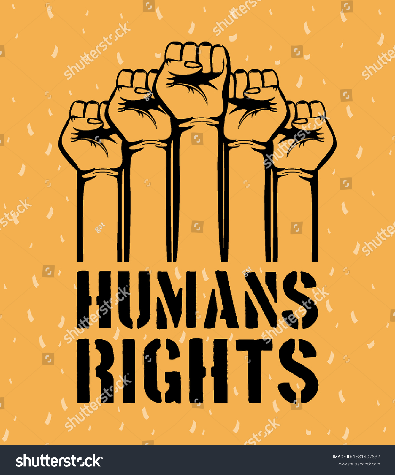 Interracial Hands Fist With Humans Rights Royalty Free Stock Vector Avopix Com