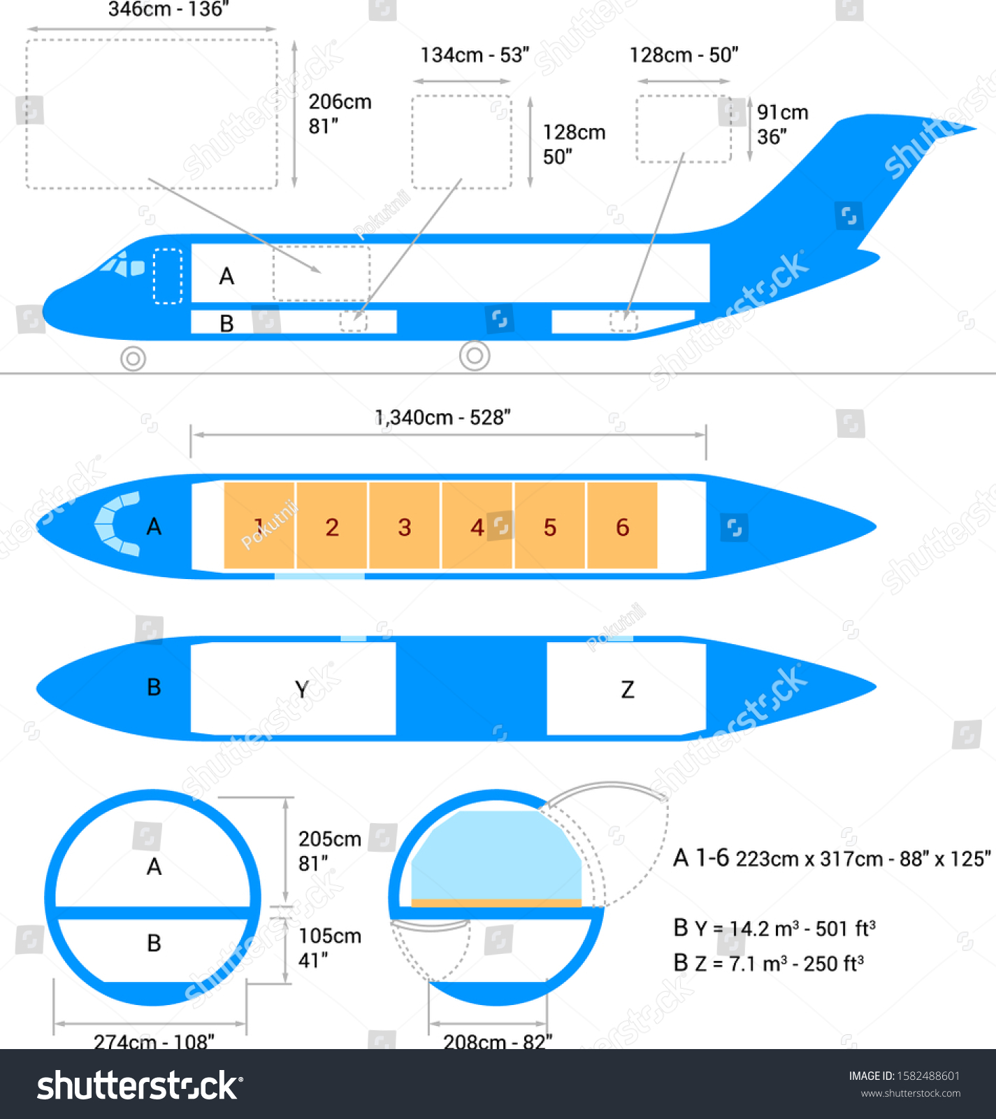 airplane scheme. Cargo Aircraft Guide. - Royalty Free Stock Vector ...