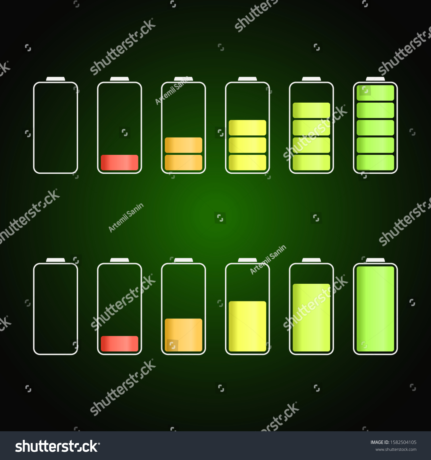 vector empty to full charge battery collection - Royalty Free Stock ...