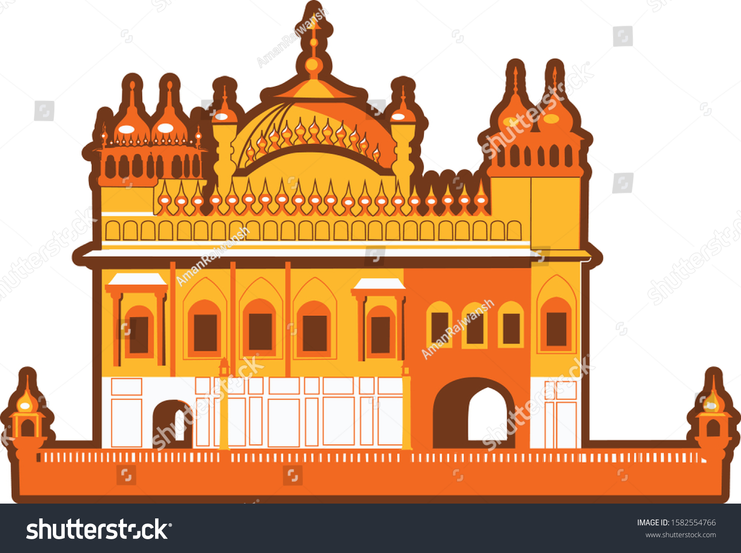 vector art of golden temple - Royalty Free Stock Vector 1582554766 ...