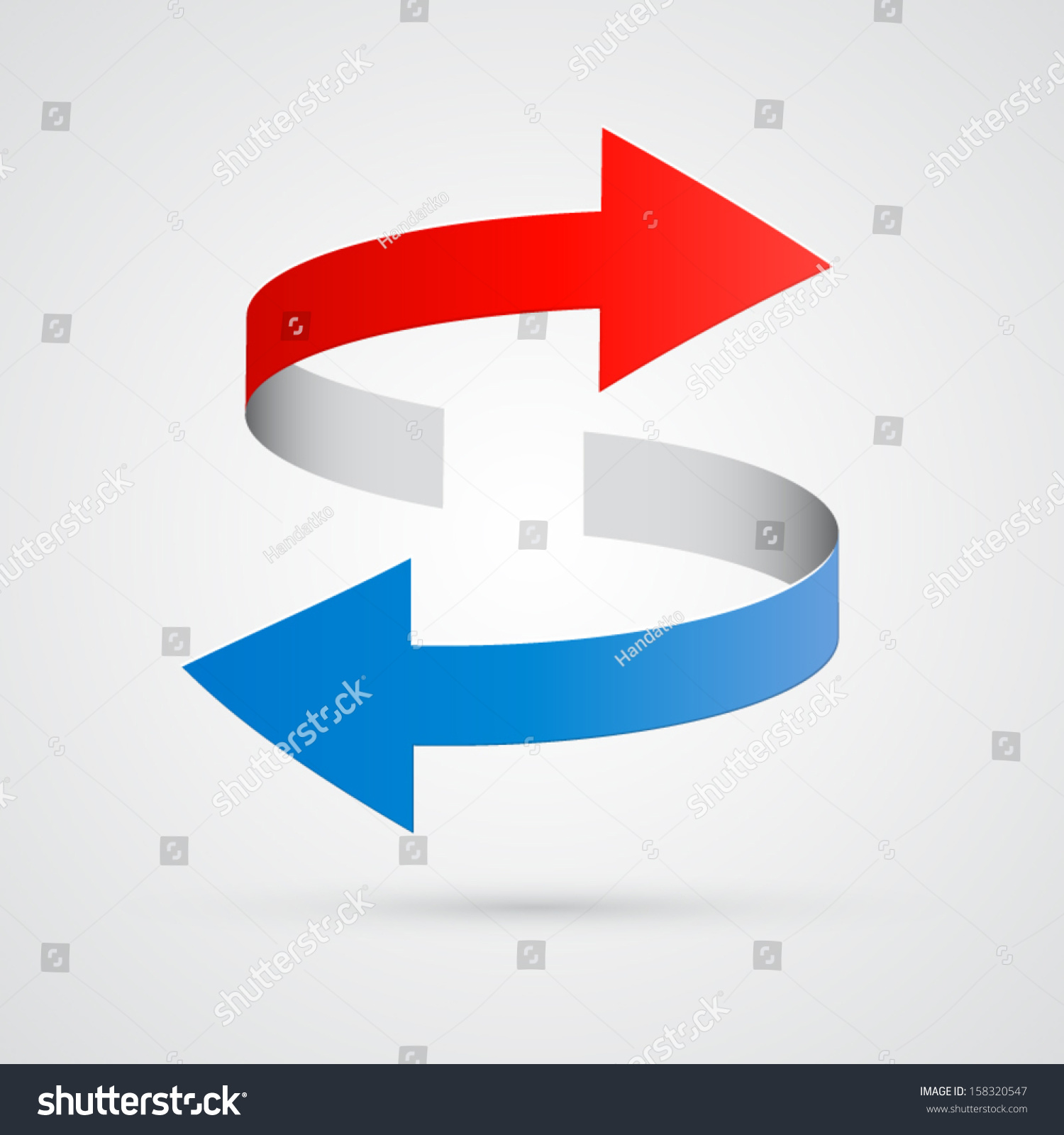 vector 3d red and blue arrows #158320547