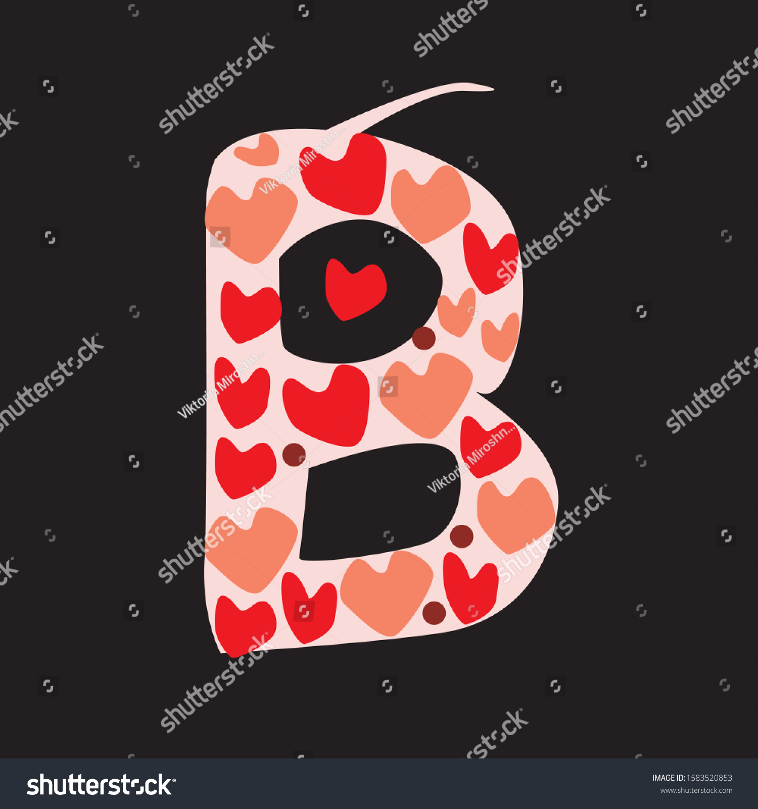 A Vector Stock Letter B Isolated On Black - Royalty Free Stock Vector ...