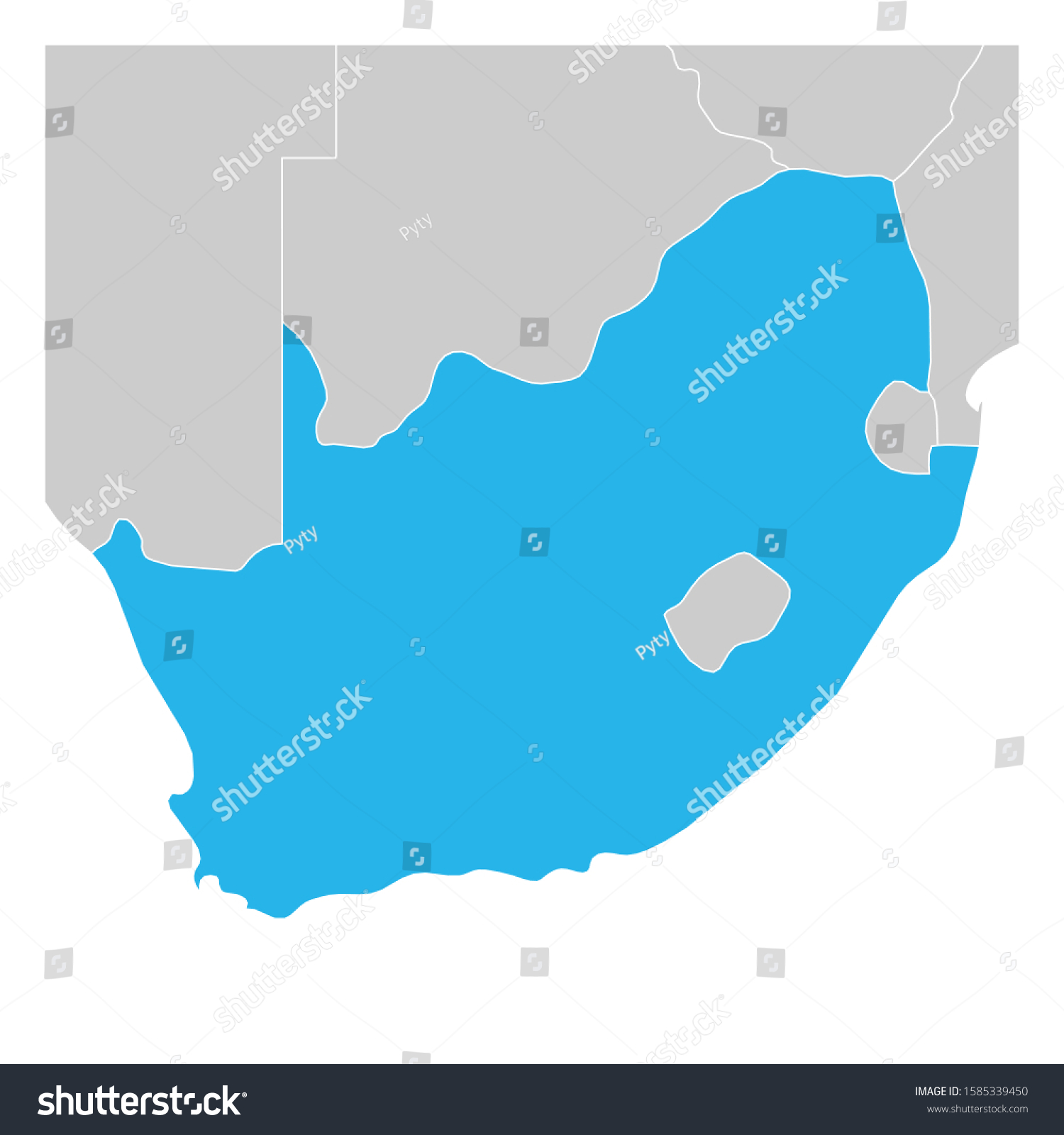 Map of South Africa green highlighted with - Royalty Free Stock Photo ...