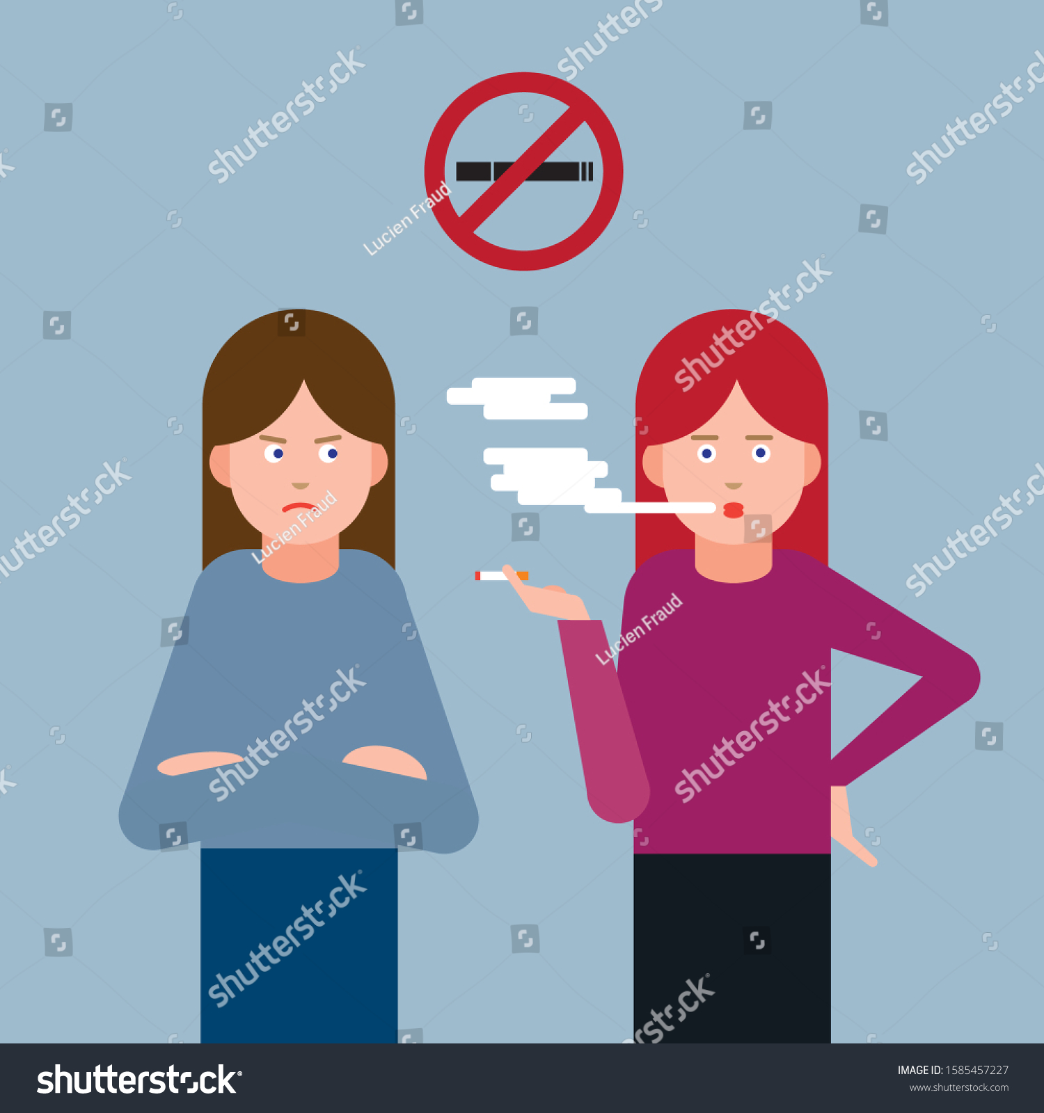 Annoying smoker ignoring no smoking sign - Royalty Free Stock Vector ...