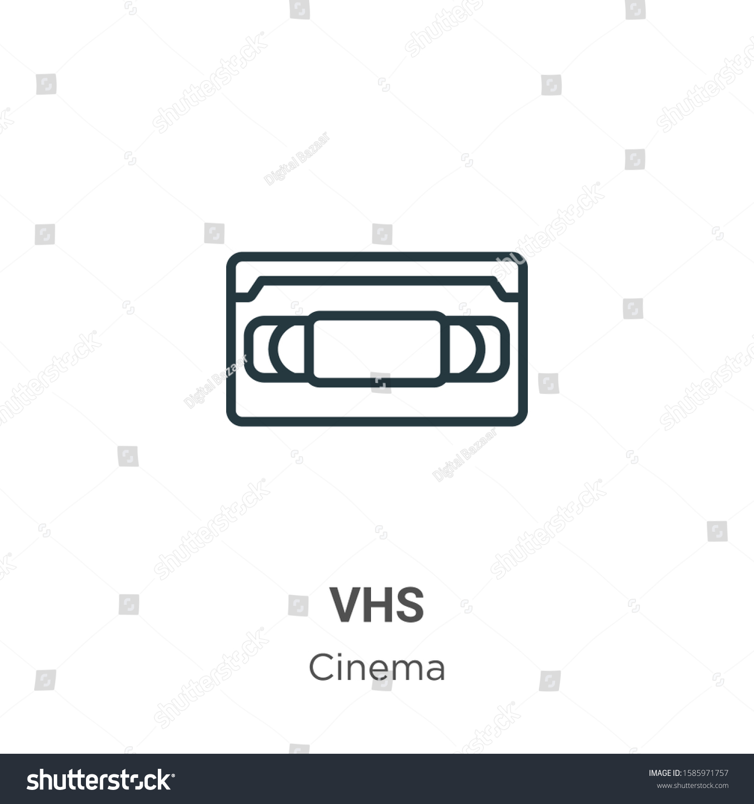Vhs outline vector icon. Thin line black vhs icon, flat vector simple element illustration from editable cinema concept isolated on white background #1585971757