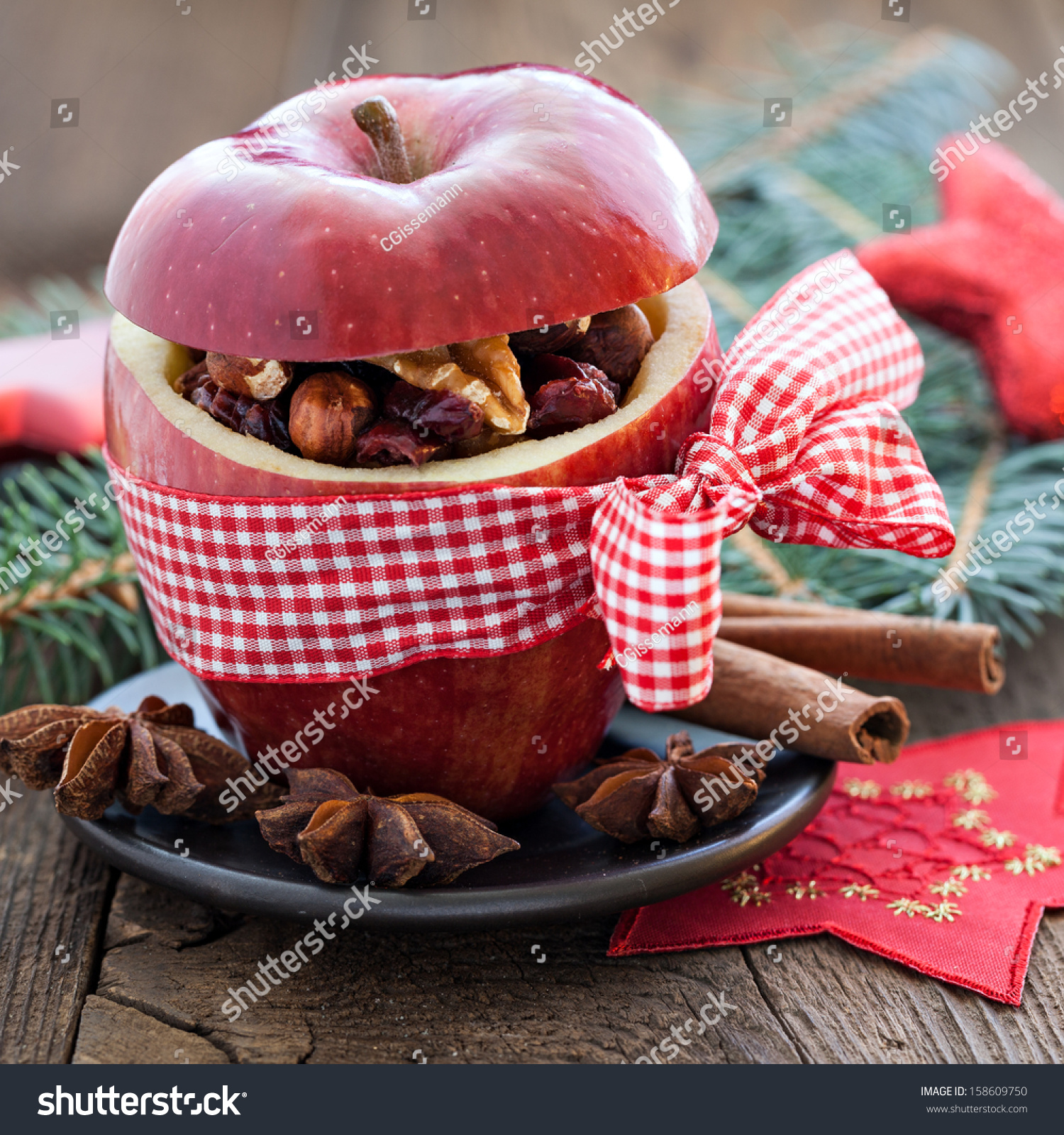 apple with bow and filling   #158609750