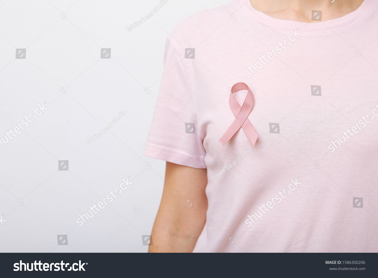Pink ribbon, the international symbol of breast cancer.
 #1586300206