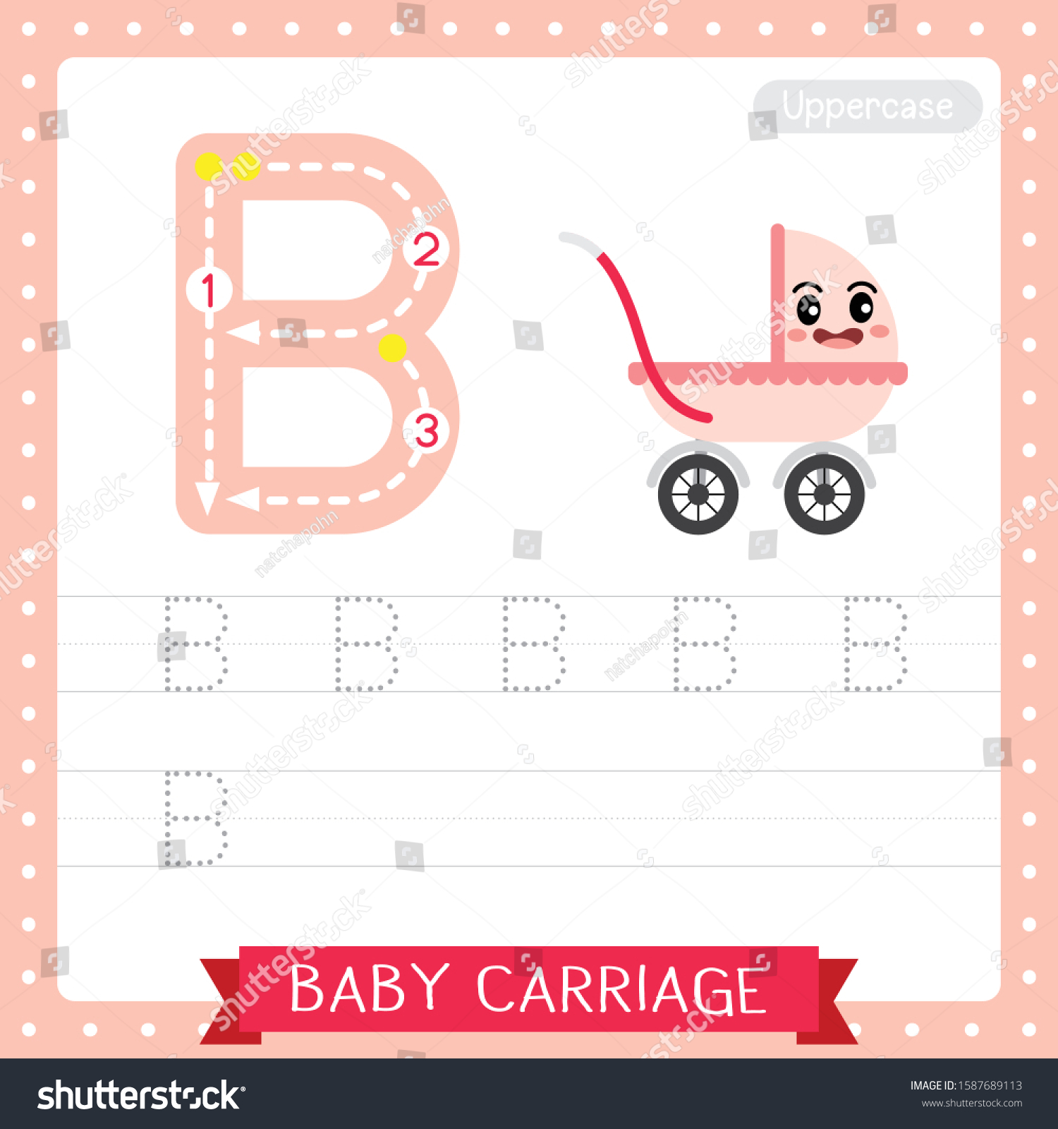 Letter B Uppercase Cute Children Colorful - Royalty Free Stock Vector ...