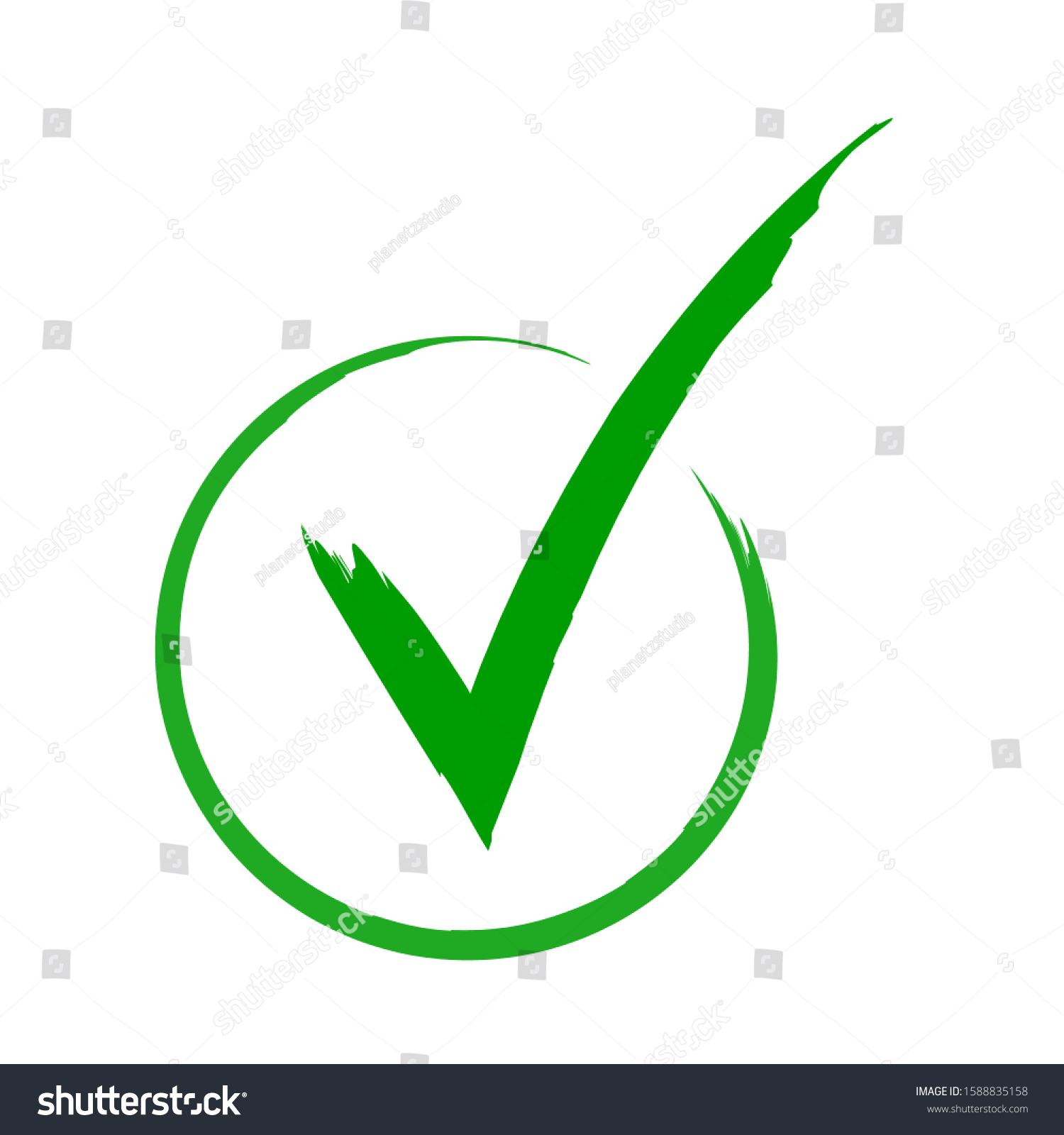 Green Check Mark Icon Tick Symbol In Green Royalty Free Stock Vector