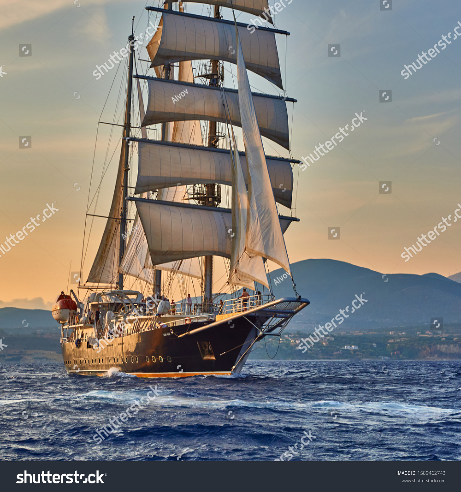 Sailing cruises on a sailing ship. Yachting. Romantic travel #1589462743