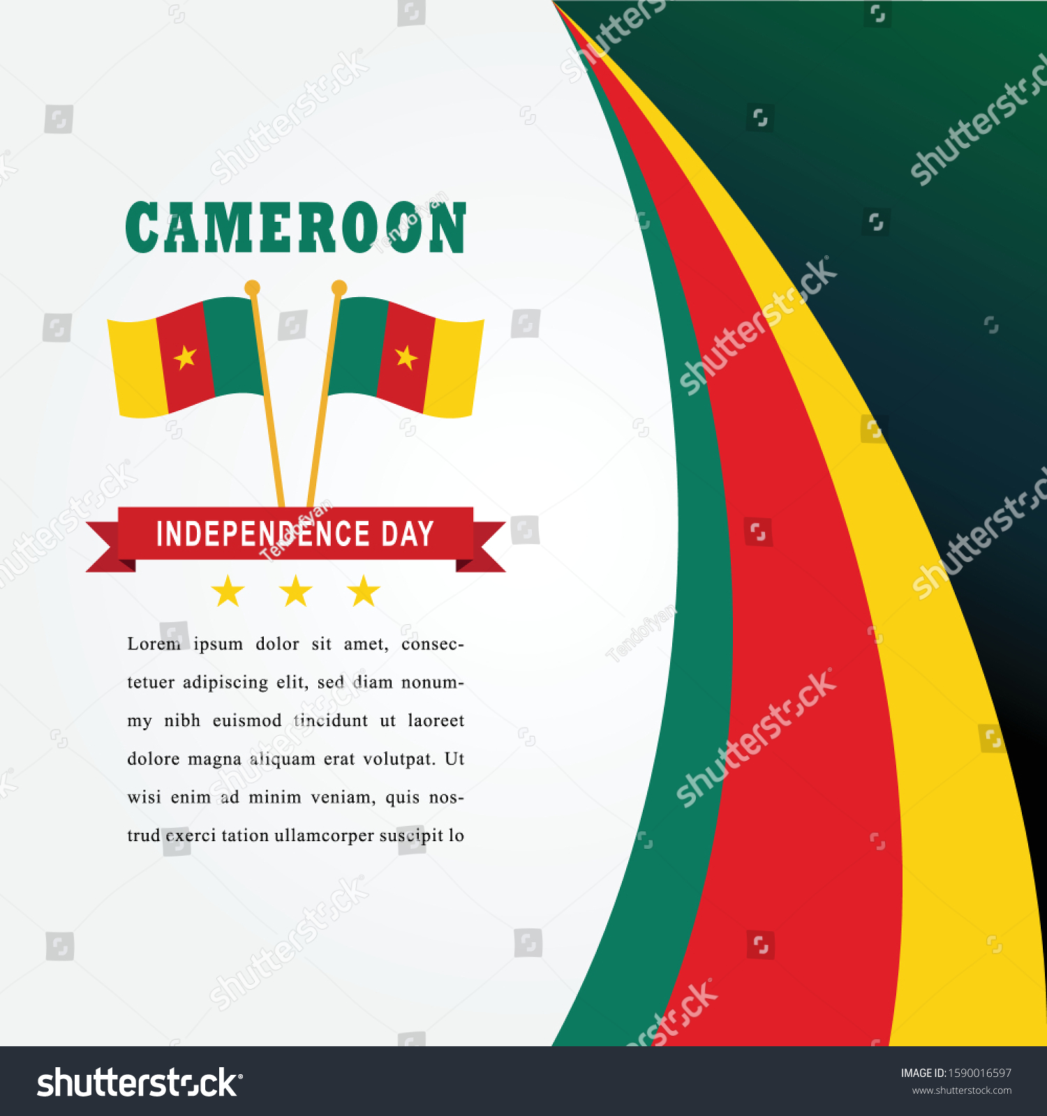 Cameroon Independence Day template design. - Royalty Free Stock Vector ...