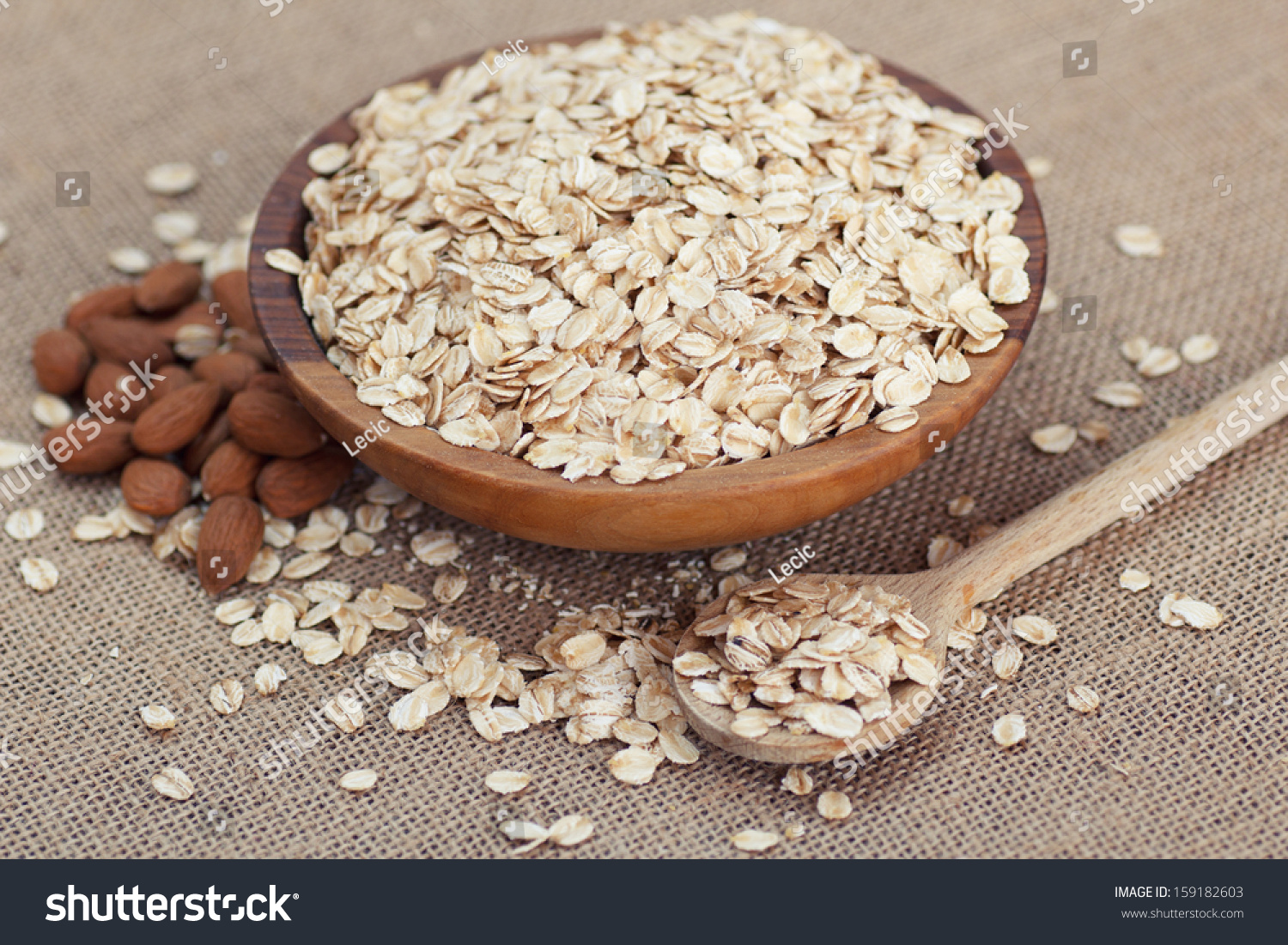 oat flakes and almonds #159182603