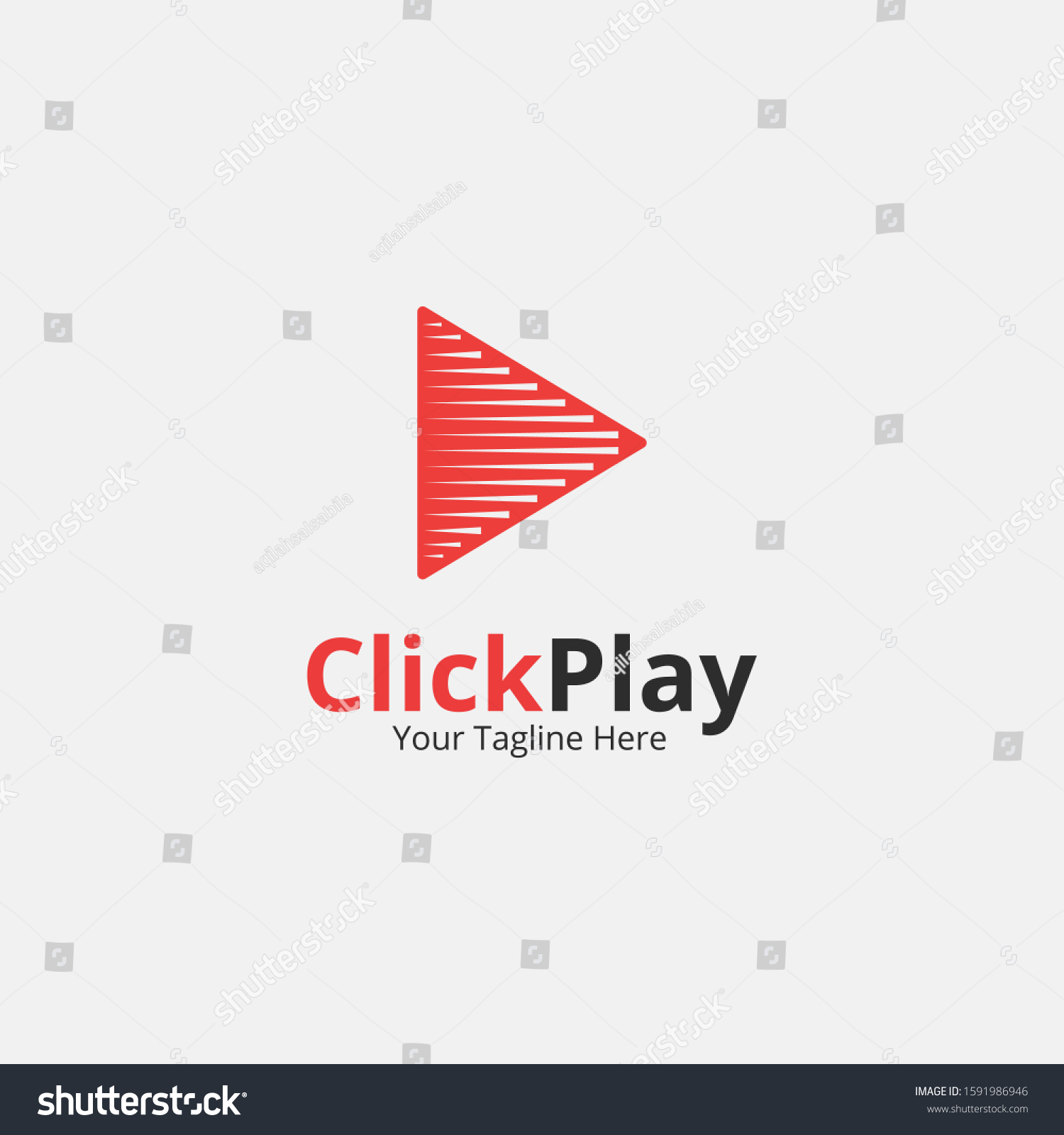 Click Play Logo And Symbol Template.emblem - Royalty Free Stock Vector ...