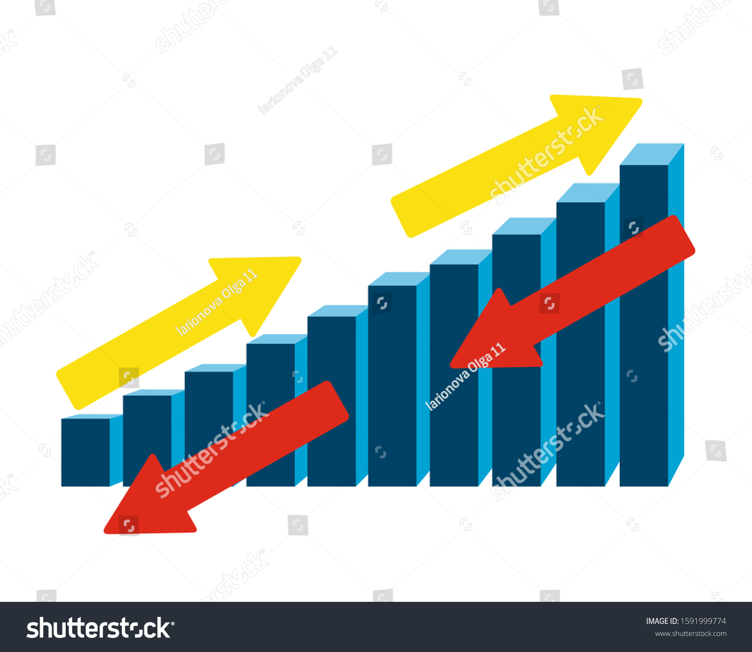 Charts of sales growth and decline - Royalty Free Stock Vector ...