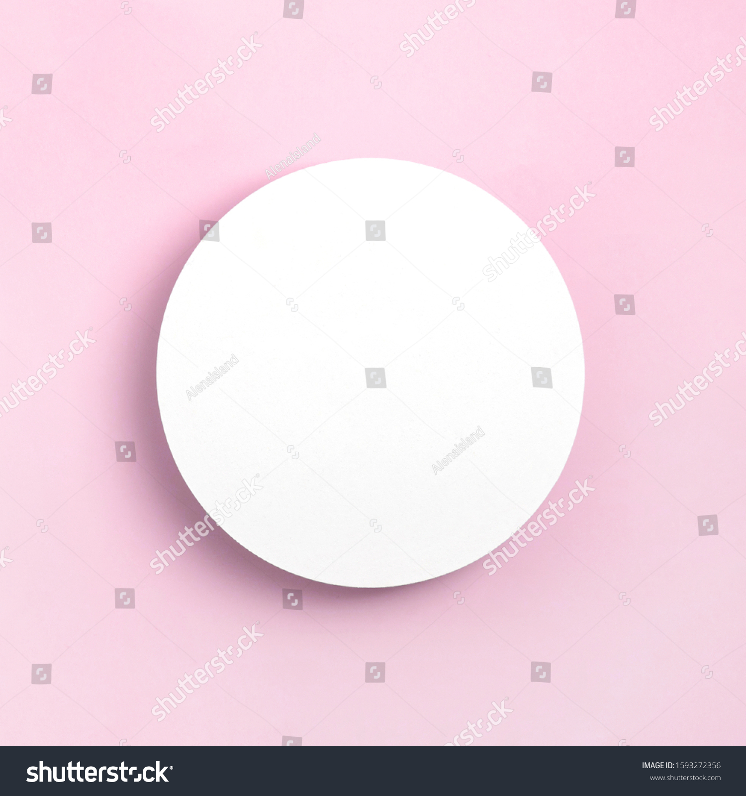 Mock up greeting card on pastel blue background. Top view, Place for text flat lay. Template design invitation card. Instagram format. #1593272356