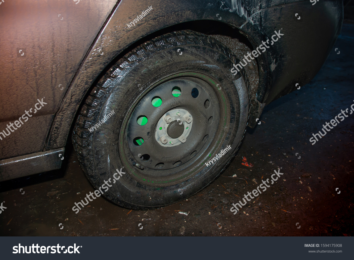 dirty wheel on a dirty car #1594175908