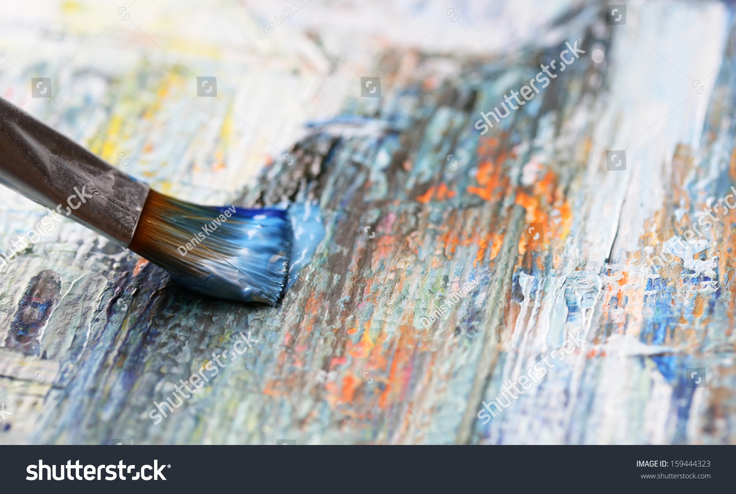 Closeup of brush and palette.  #159444323