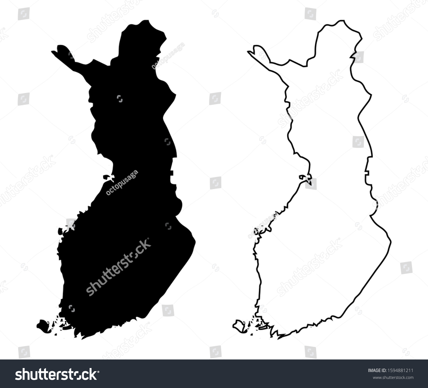 Finland Map Vector Simple Blank Map Of Finland Royalty Free Stock   Avopix 1594881211 