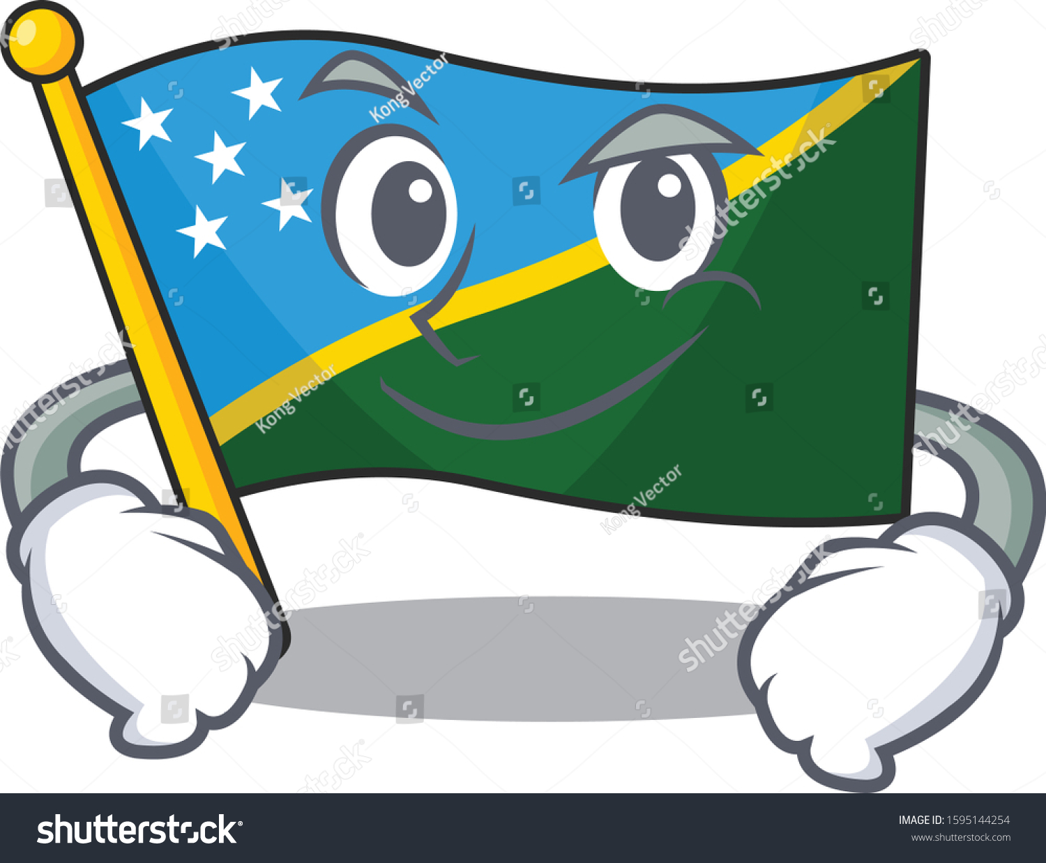 Cool flag solomon island Scroll mascot character - Royalty Free Stock ...