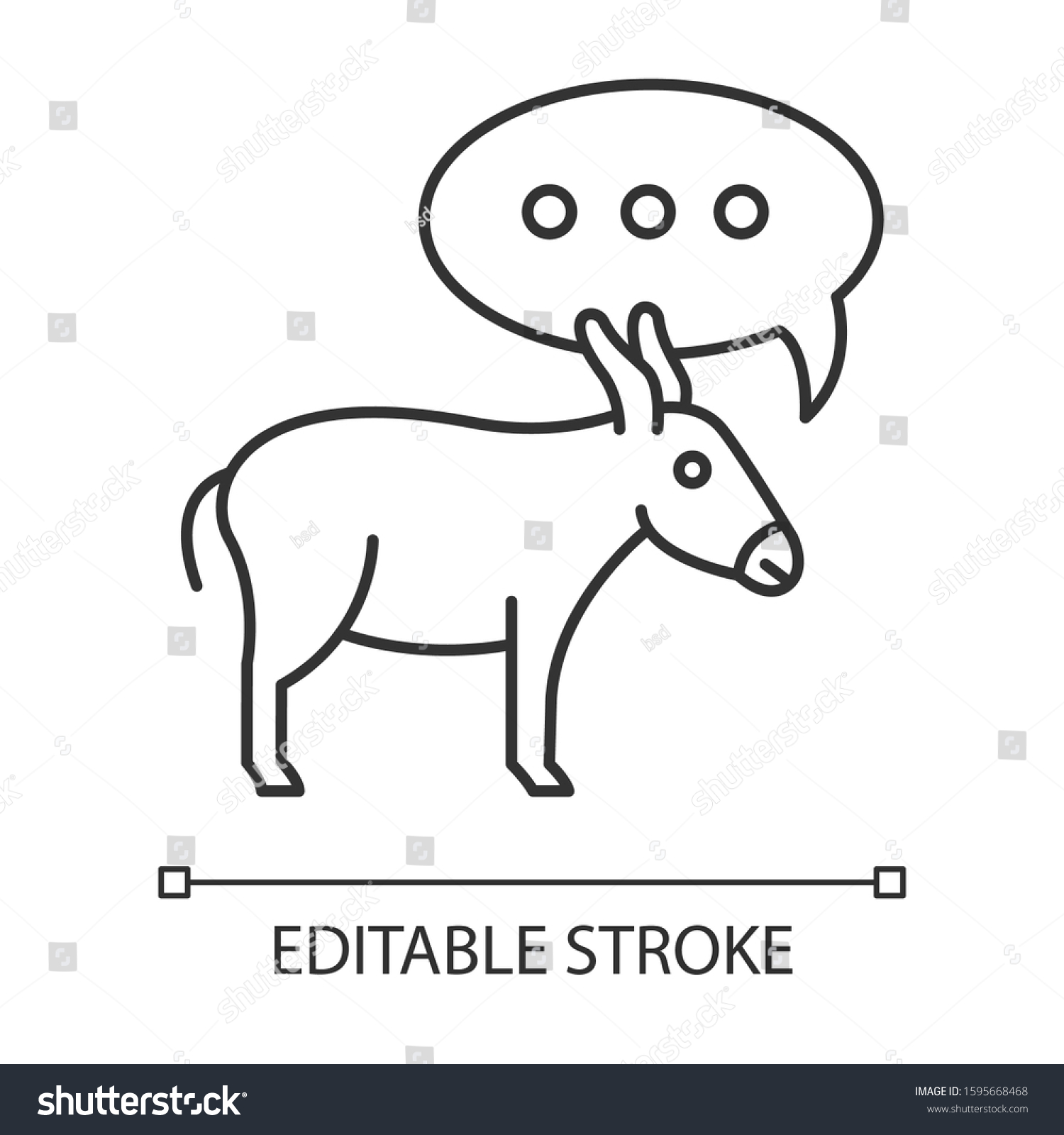 Balaam Donkey Bible story linear icon. Speaking - Royalty Free Stock ...