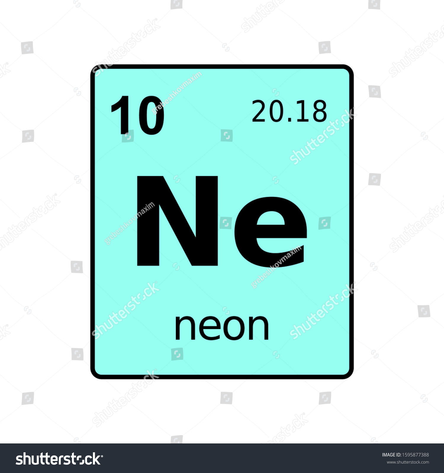 Neon Chemical Element Of Periodic Table Sign Royalty Free Stock