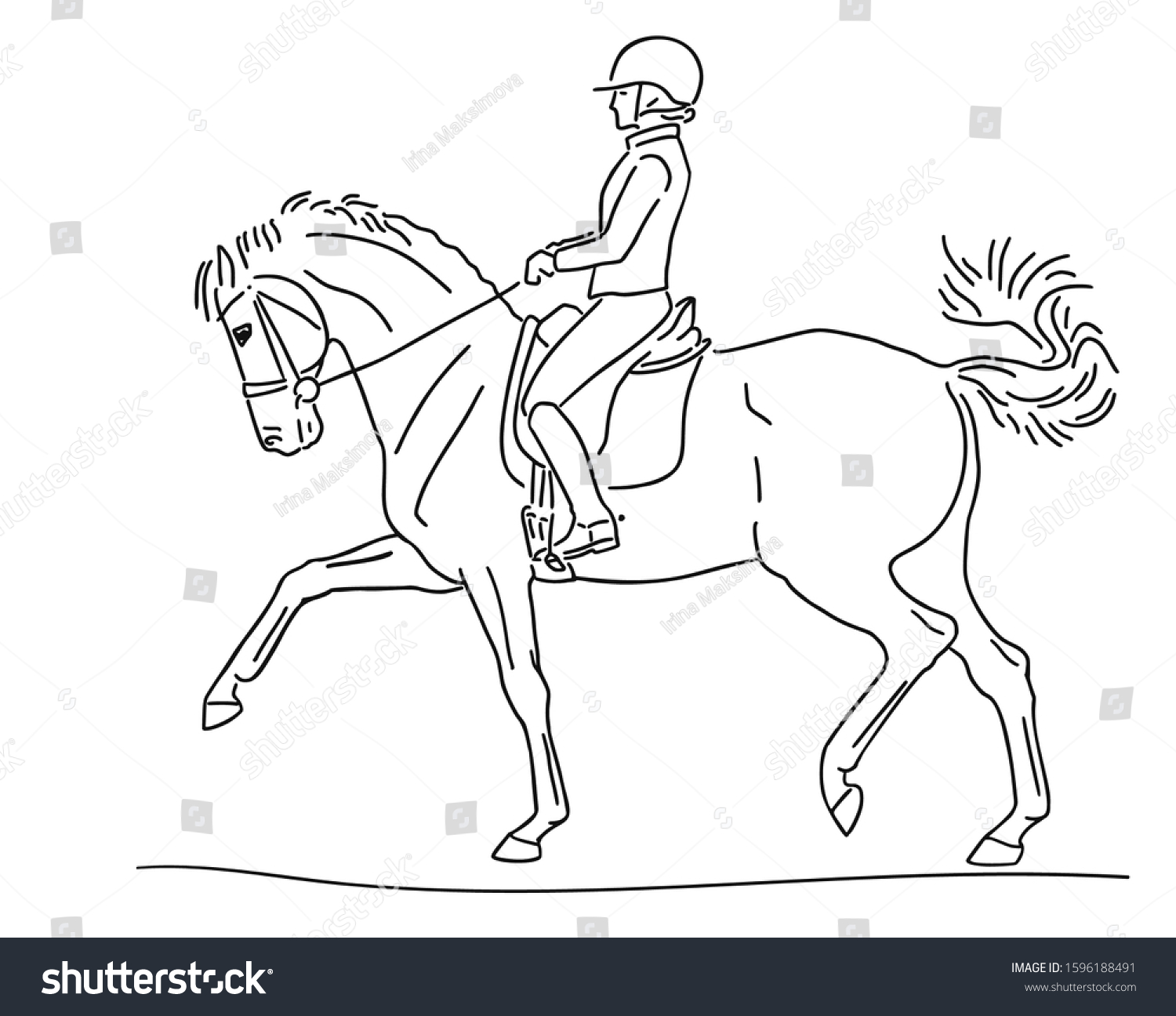 Dressage rider and horse show expressive trot - Royalty Free Stock ...