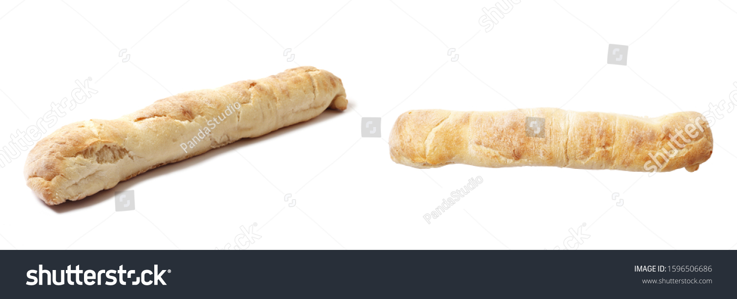 Fresh french baguette isolated on a white background #1596506686