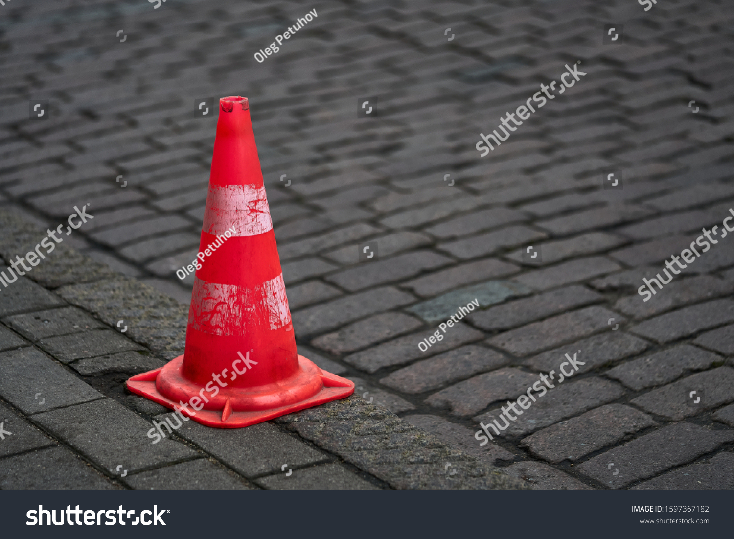 Traffic cone for road works. #1597367182