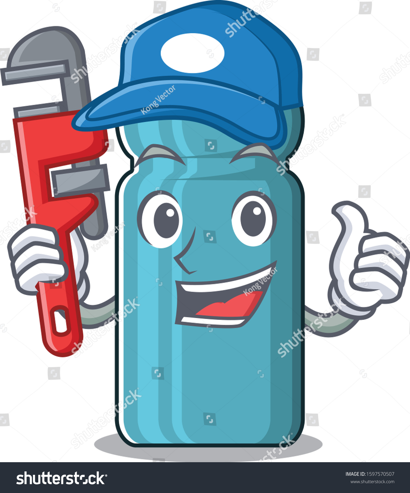 Smart Plumber water bottle Scroll on cartoon - Royalty Free Stock ...