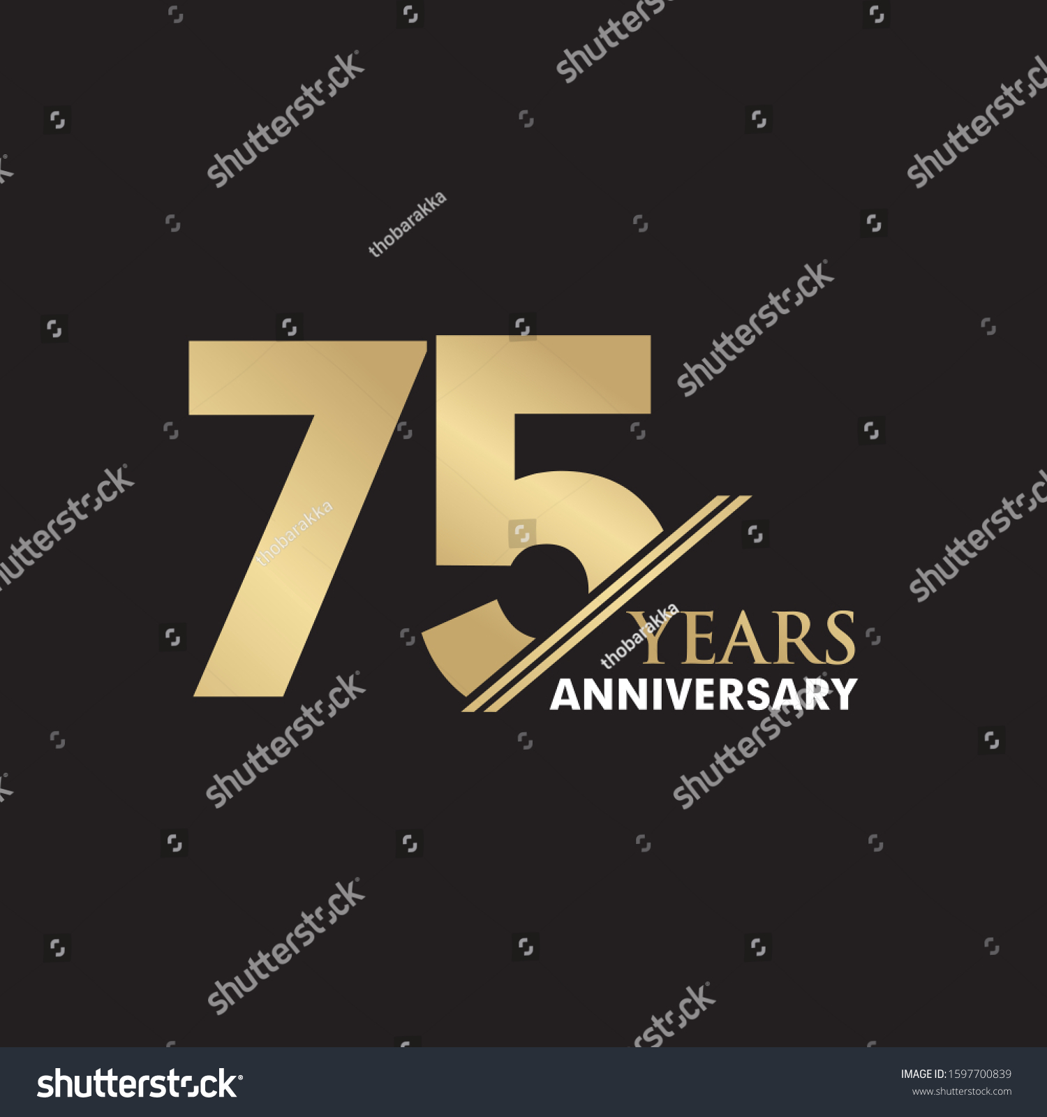 75th Year anniversary emblem logo design - Royalty Free Stock Vector ...