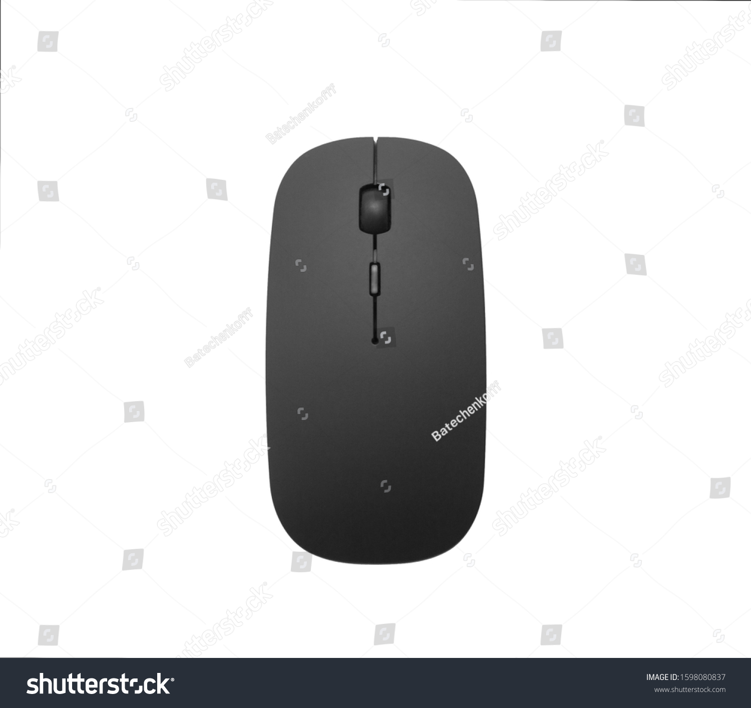 Black wireless mouse isolated on white background #1598080837