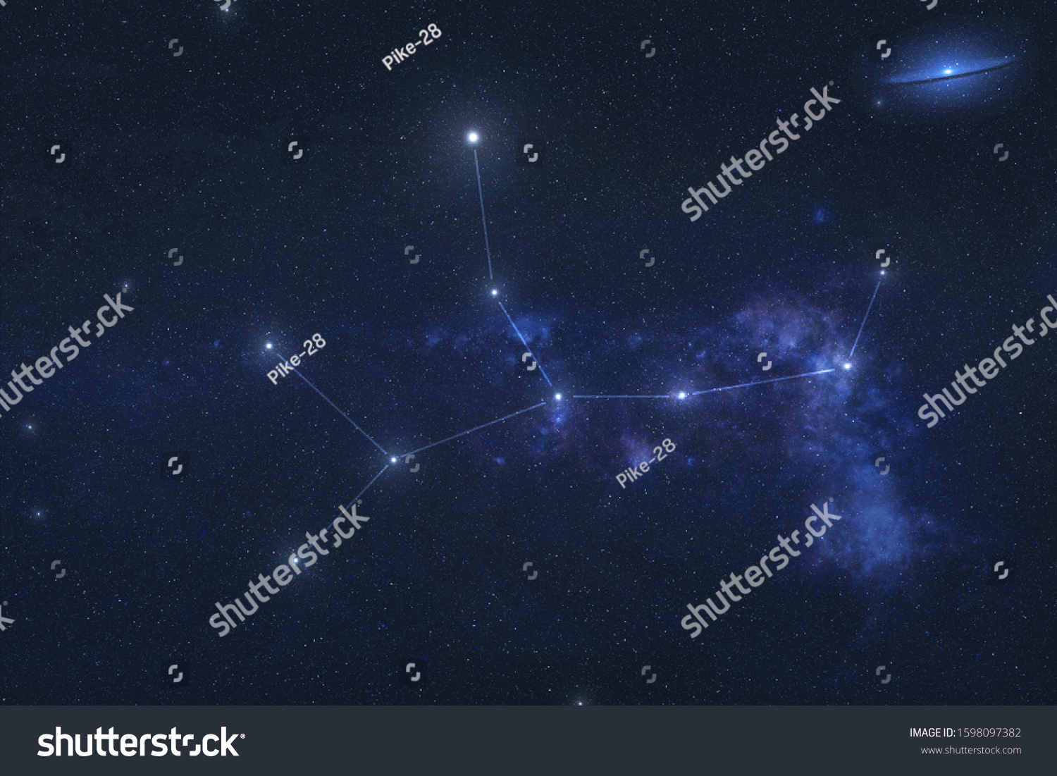Virgo constellation stars in outer space. Zodiac Sign Virgo constellation lines. Elements of this image were furnished by NASA  #1598097382