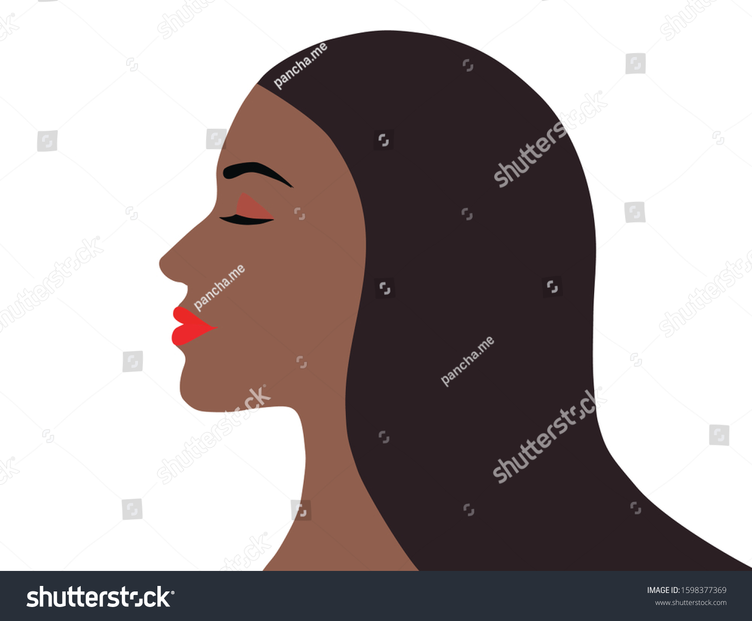 Beautiful side view face African woman isolated - Royalty Free Stock ...