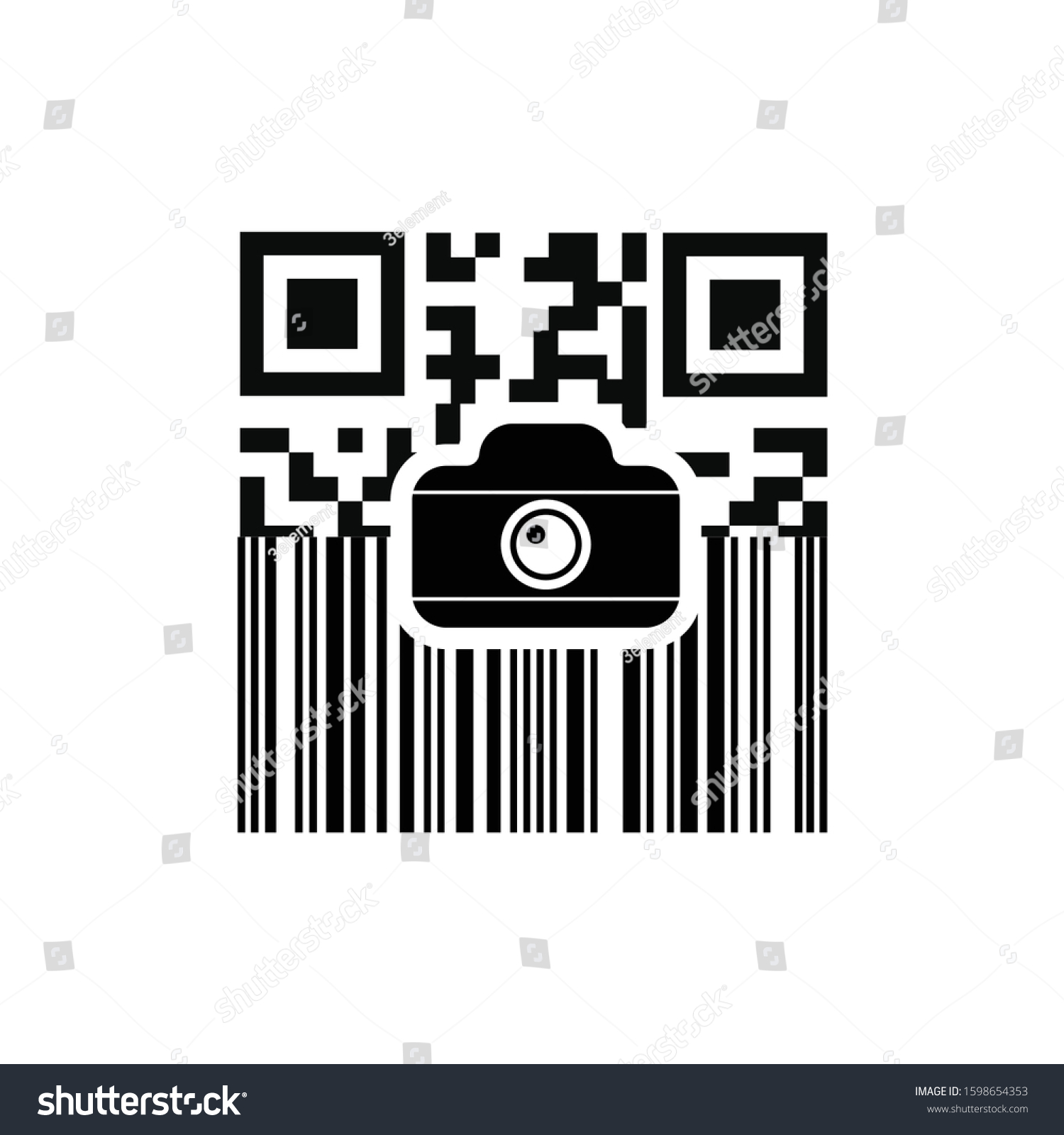 Vector Illustration Of Qr Code Barcode With Royalty Free Stock Vector 1598654353 4497