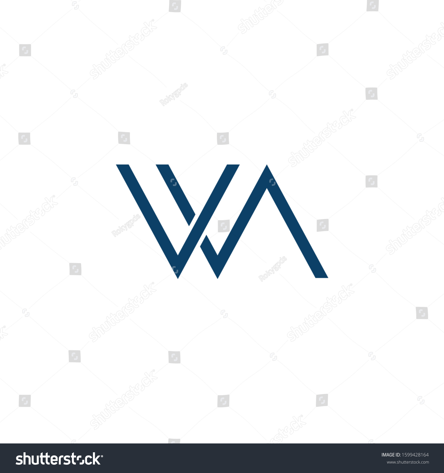 Letter WA vector logo, icon. Abstract letter - Royalty Free Stock ...