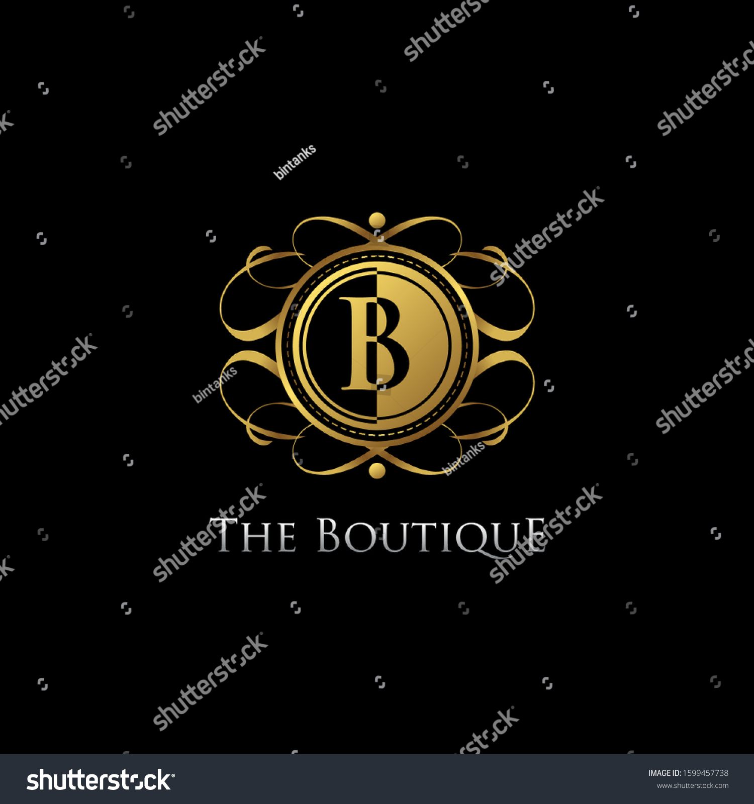 Golden B Letter Luxury Boutique Logo - Royalty Free Stock Vector ...