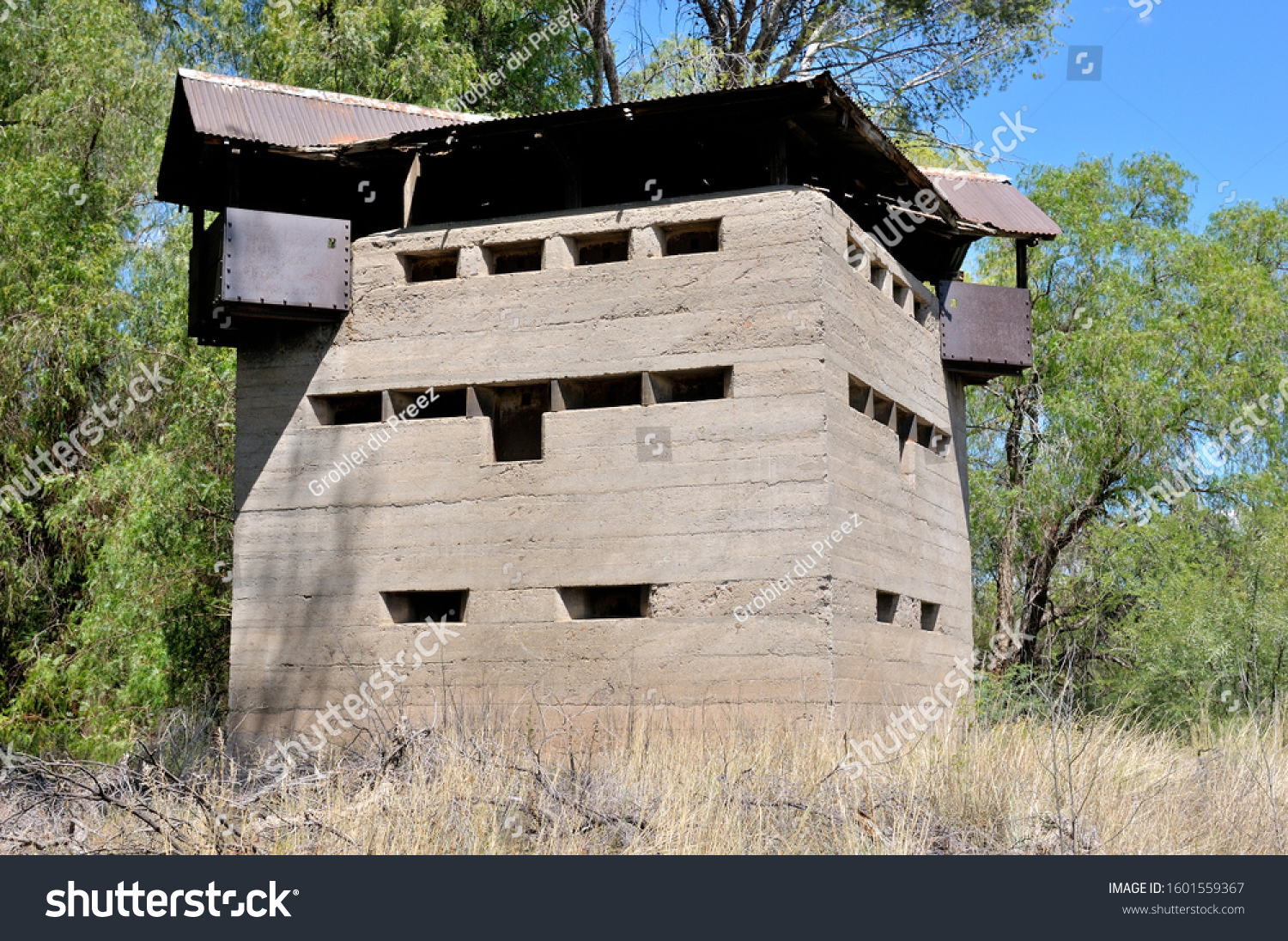 Krom River blockhouse south of Three Sisters in the Northern Cape Province of South Africa. Used by the British troups to defend the railway bridge during the second Boer War 1899-1902.
 #1601559367